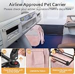 Airline Approved Pet Carrier with Wheels, Rolling Soft Sided Dog Cat Travel Bag, Premium Fashion Leather Small Pet Carrier Purse for Puppies and Cats Pink