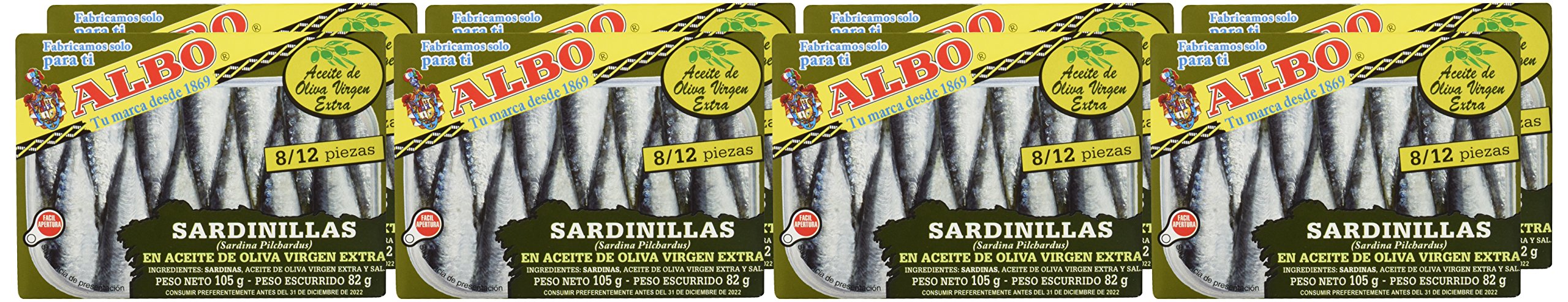 Albo Sardinillas en Aceite de Oliva Virgen Extra - Paquete de 8 Unidades
