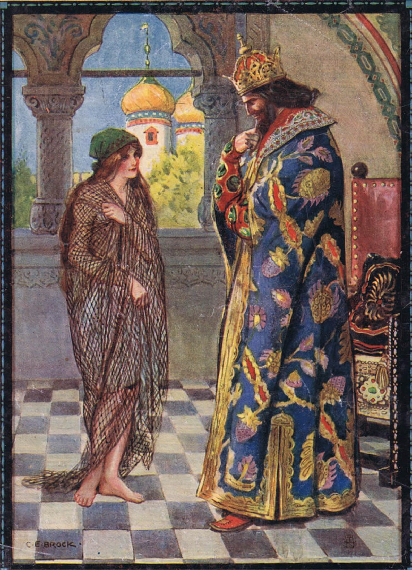 SERENDIPITP Aesthetic Poster Photo Wall Print Retro Picture Cover Illustration From Childrens Stories From Rumanian Legends by Charles Edmund Brock Modern Wall Artwork for Home Decor 60x90cm