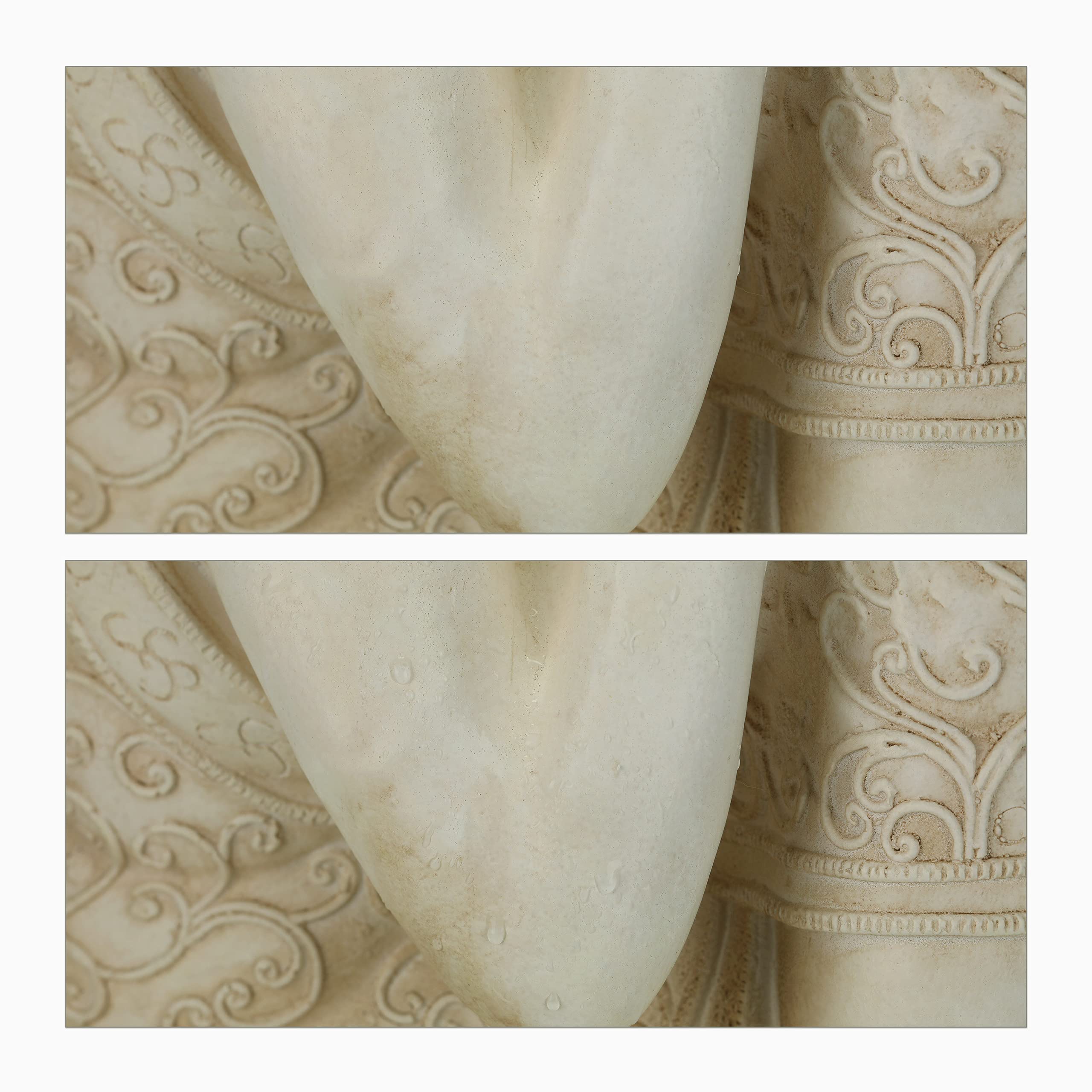 Relaxdays Figura di Buddha per Giardino, Resistente alle Intemperie, Buddha Inchinato, Poliresina, 61x40,5x38 cm, Bianco
