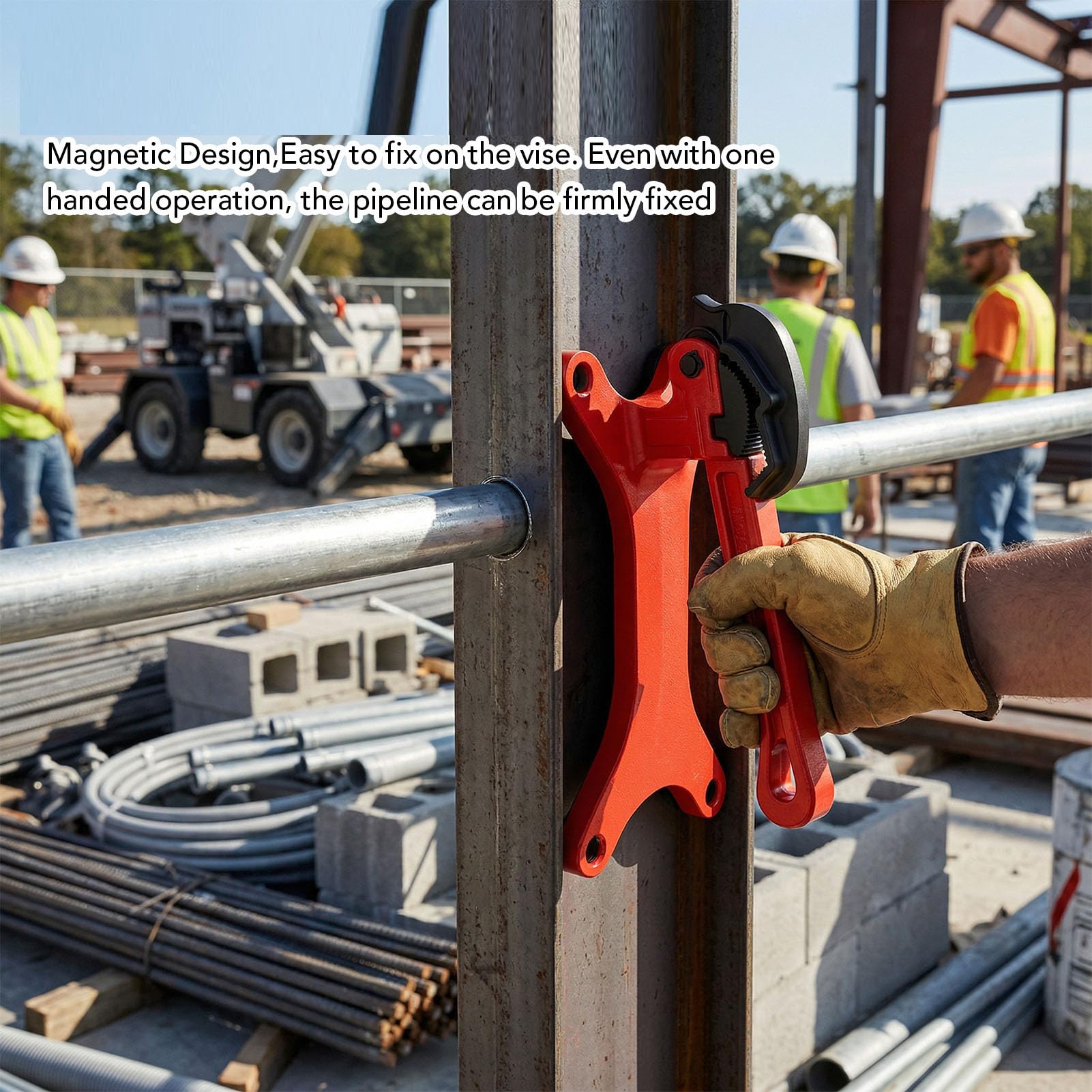 Portable Pipe Vise, Magnetic Tool for Pipeline Repairs