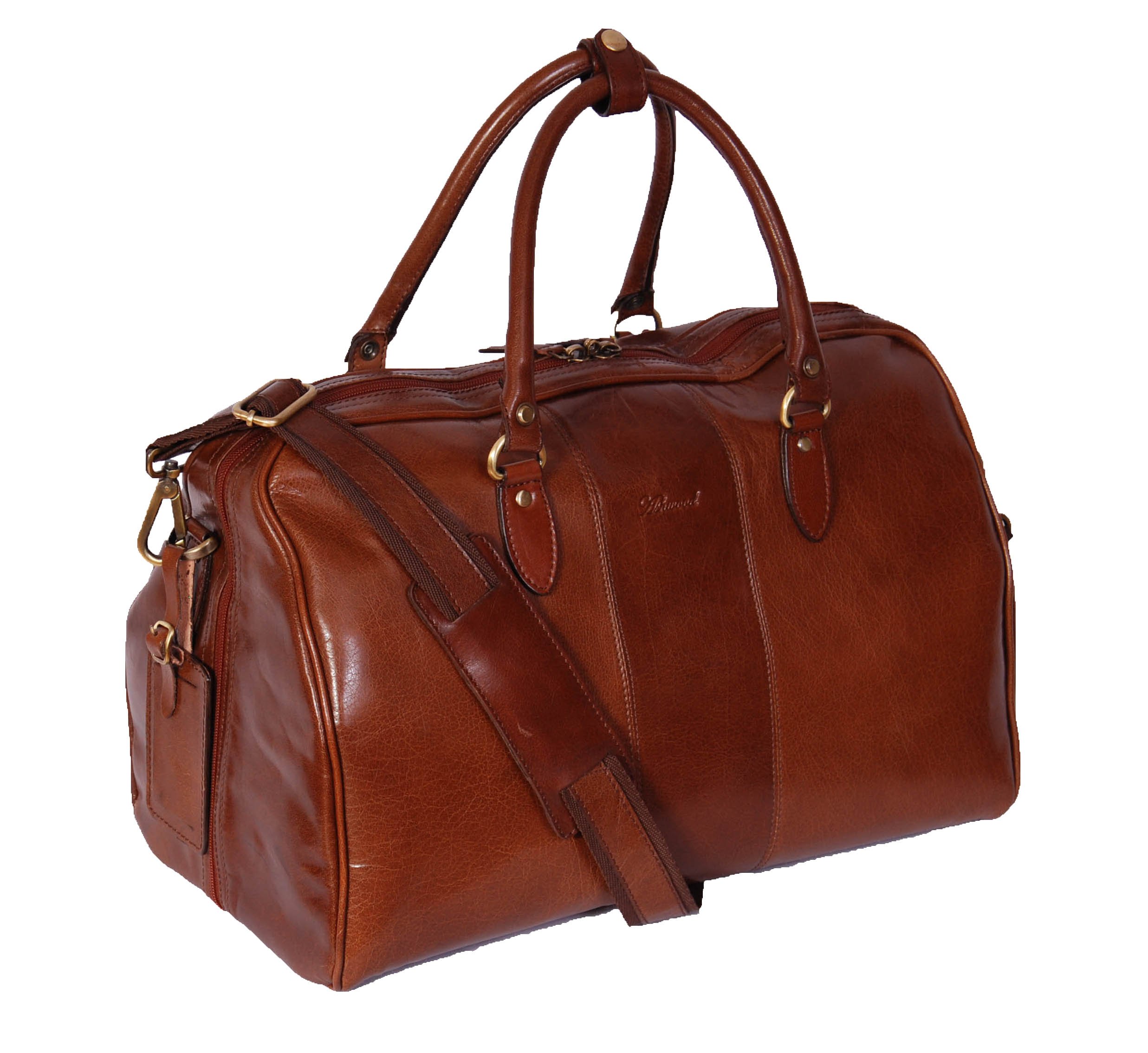 A1 Fashion Goods Men's Chestnut Genuine Leather Holdall Weekend Cabin Travel Gym Sports Duffle Casual Bag A21