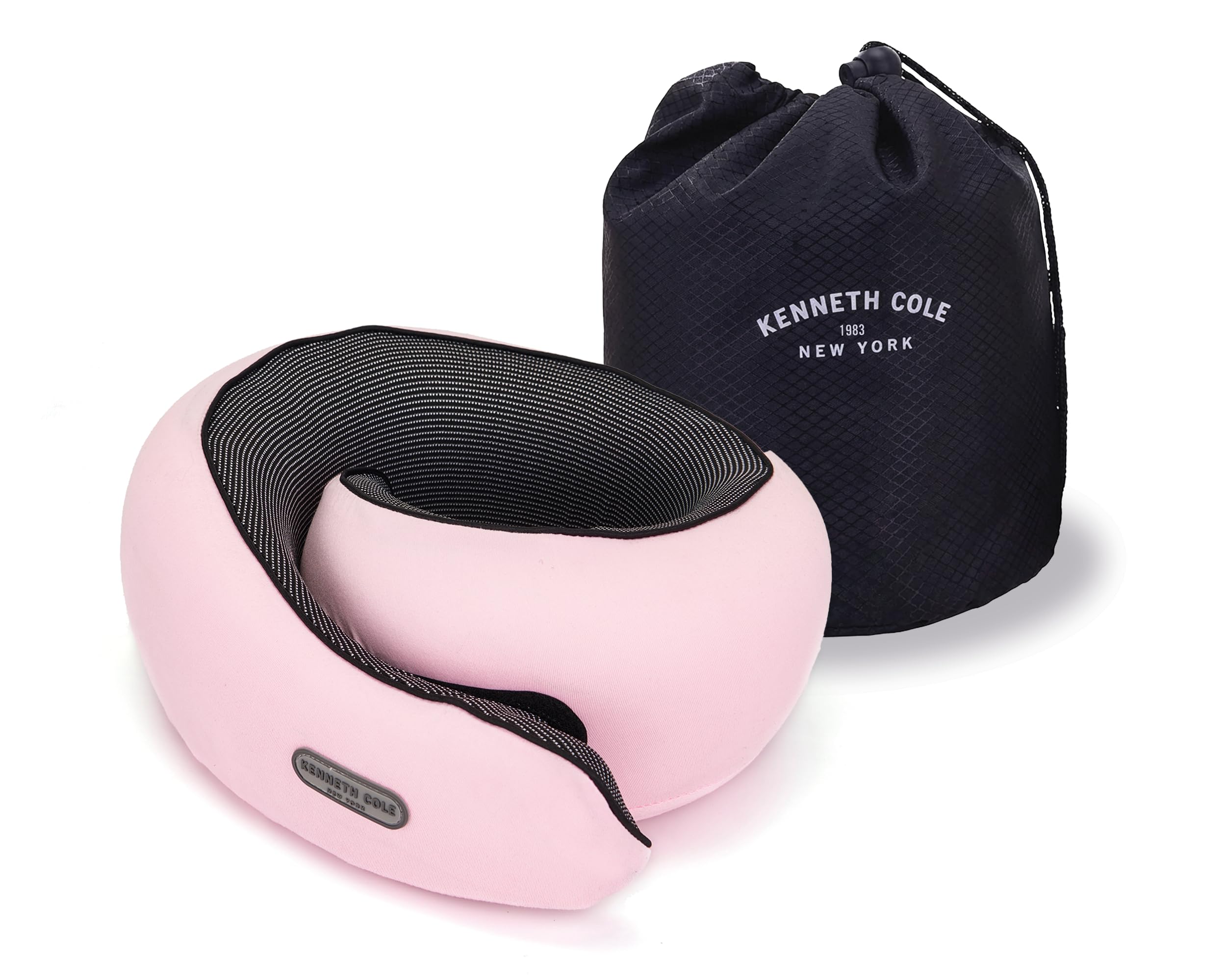 KENNETH COLE Portable Travel Neck Pillow | Comfortable Round Neck Support Cushion for Airplane, Car & Train for Long Journeys | Pure Memory Foam, Breathable and Washable Cotton Lycra Cover, Pink-picture-13