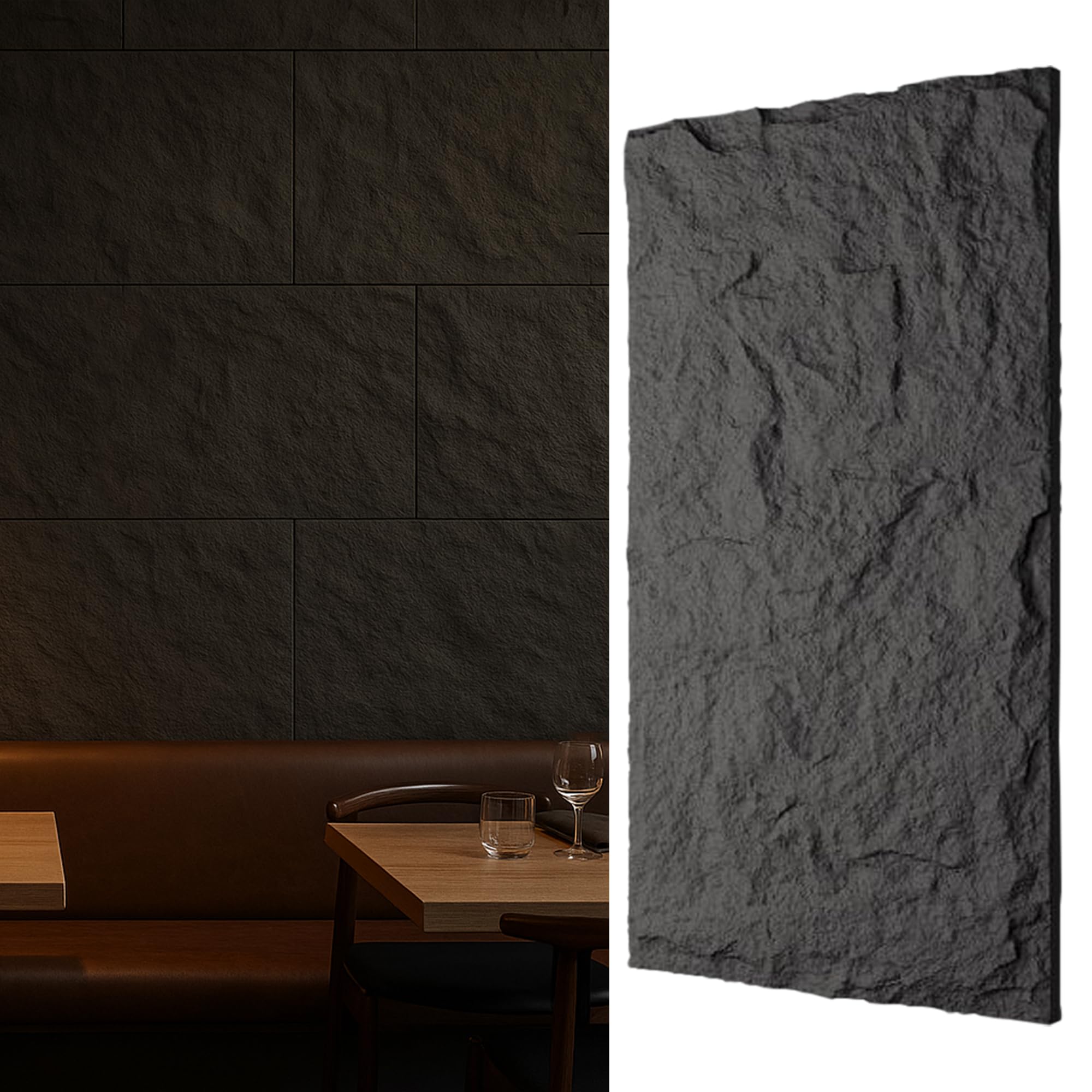 WallDec Wall Panels Stone Effect | Castle Stone 1x Panel | 120 x 60cm (47.2 x 23.6 inches) | 3D Decorative Rock Effect Panels | Easy Installation DIY | Interior & Exterior Design — image 1