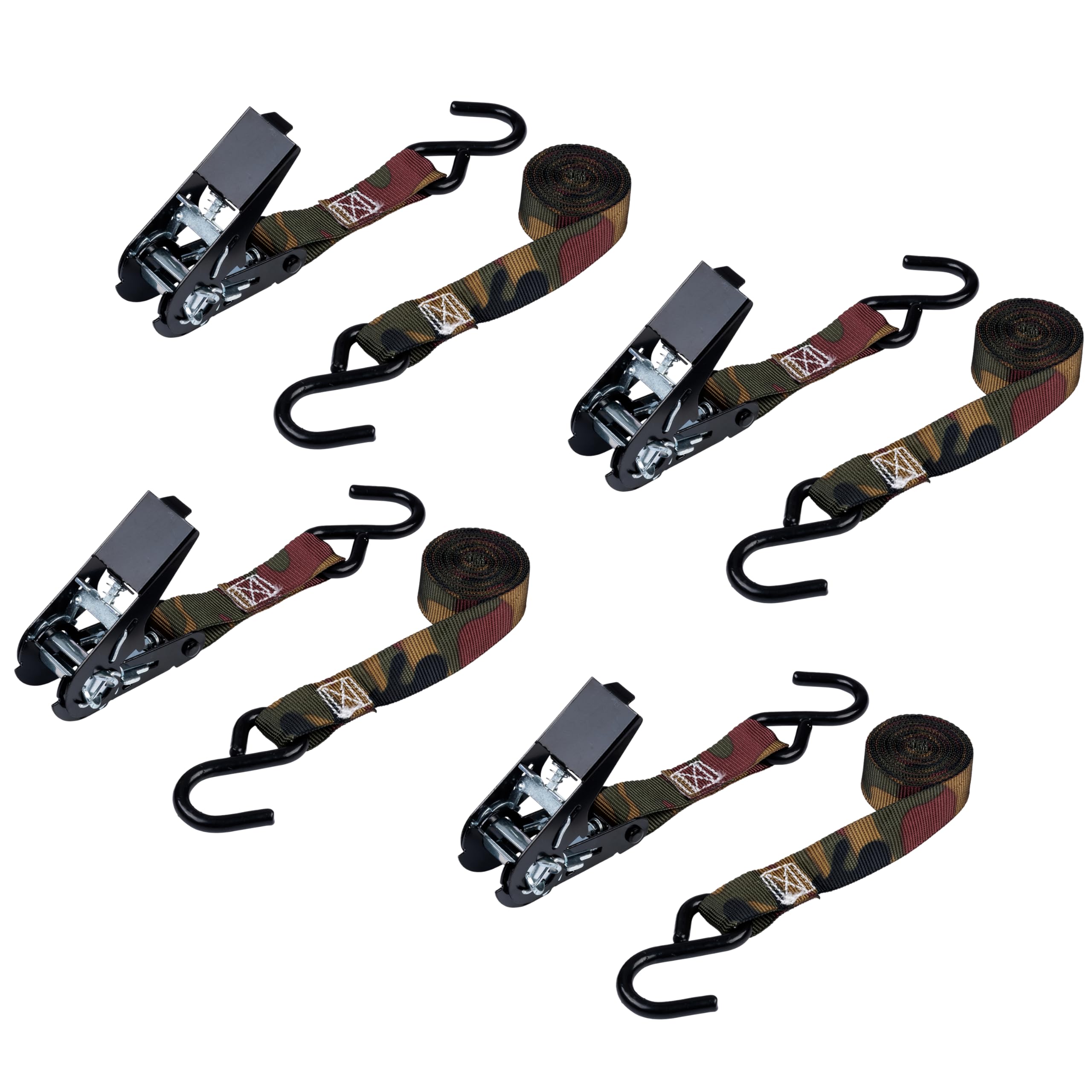 KEEPER Hampton PROD 03508-V Camo 4PK 8' Ratchets, 400 lbs Working Load Limit