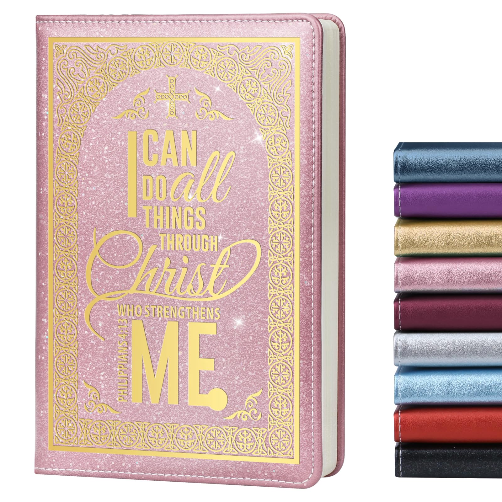 LBWCER Philippians 4:13 Journal for Women,Notebooks for Work,200 Pages, A5 Hardcover Leather Journals for Writing,School,Travel,Business,Work,Home (I