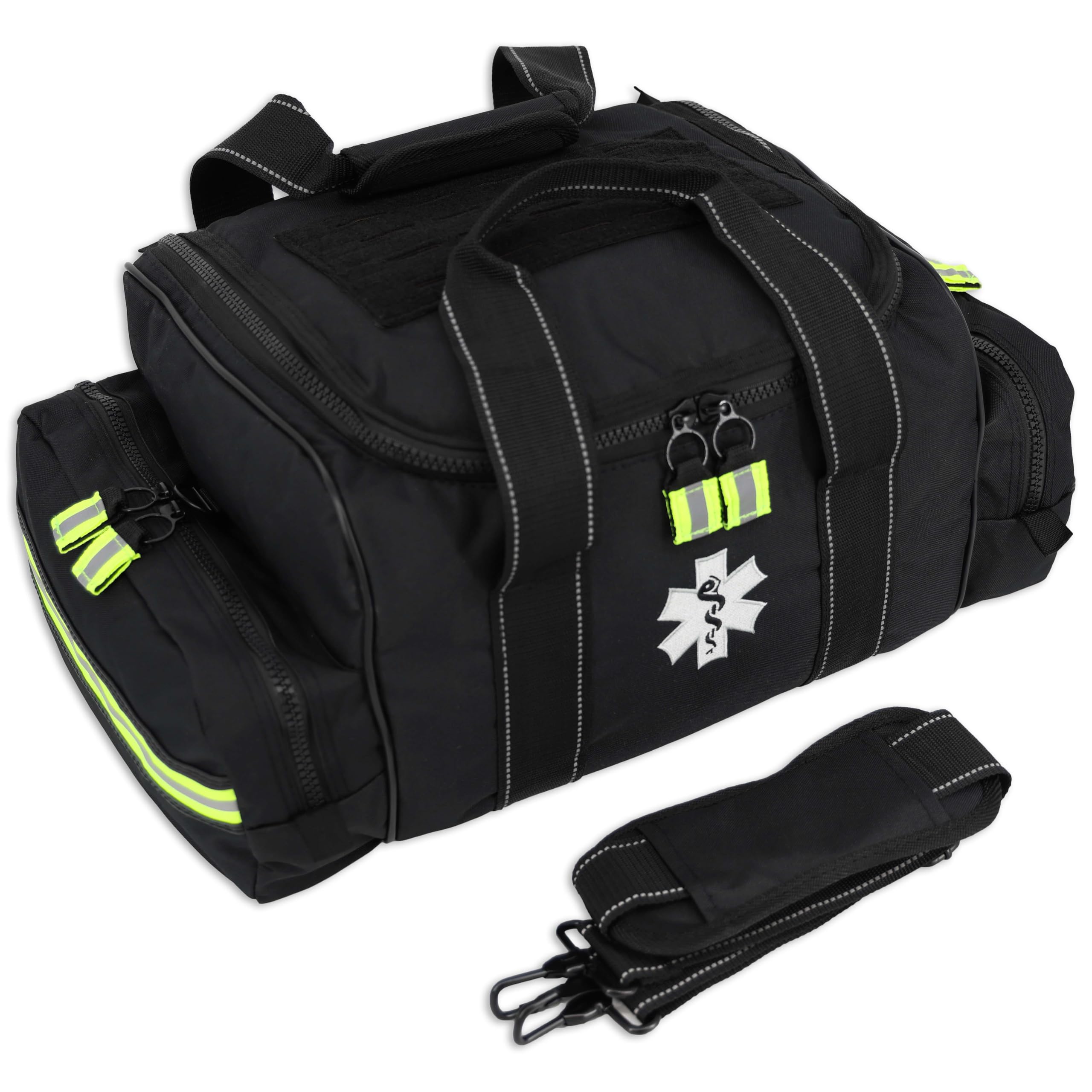 Lightning X Products Large EMT Medic First Responder EMS Tactical Trauma Bag With Dividers (Stealth Black)