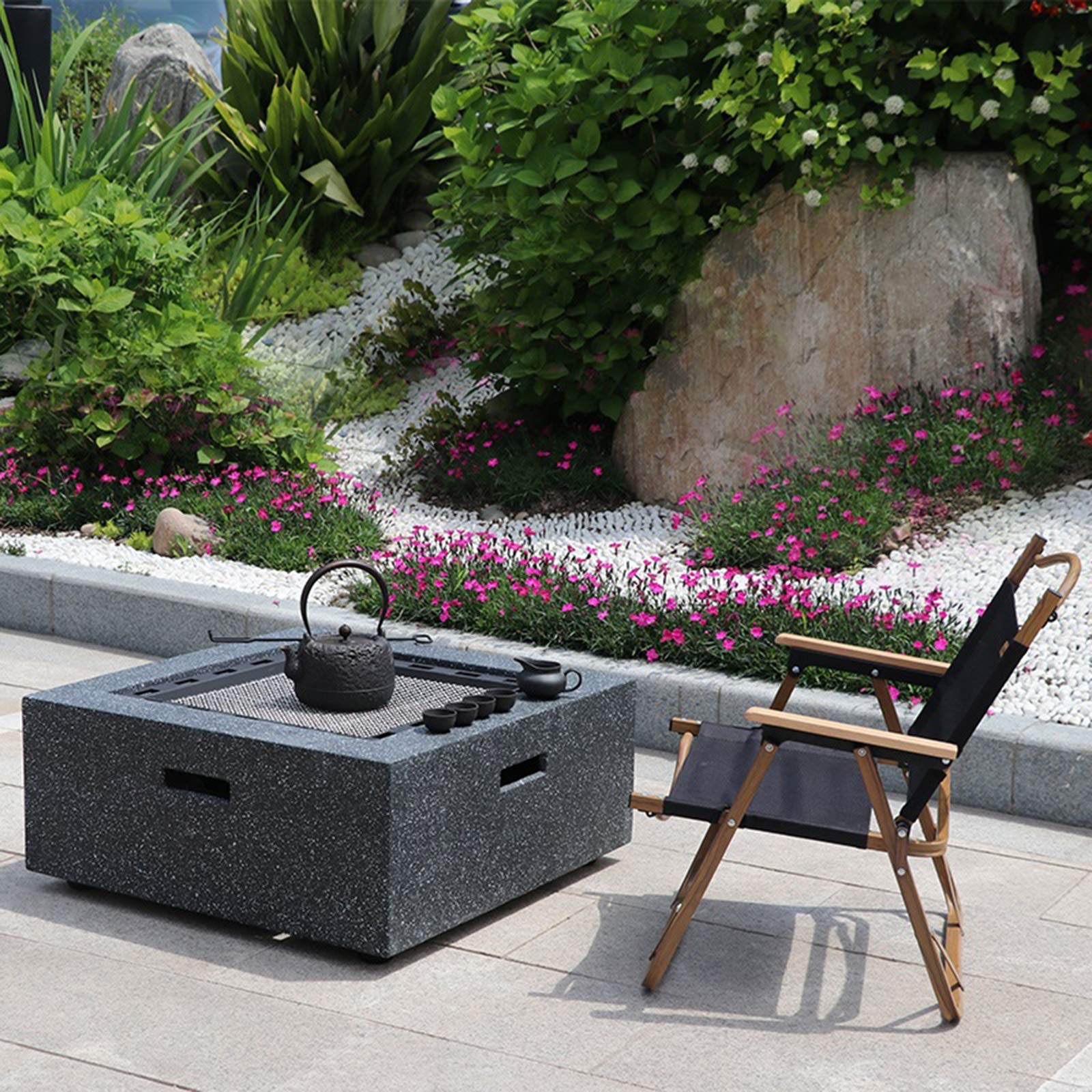 Braciere da Esterno Tavolo per Il Tempo Libero del Barbecue del Giardino del Giardino, Ciotola di Fuoco Bruciante del Legno All'aperto, Camino per Il Riscaldamento All'aperto, 71 Cm / 28 "