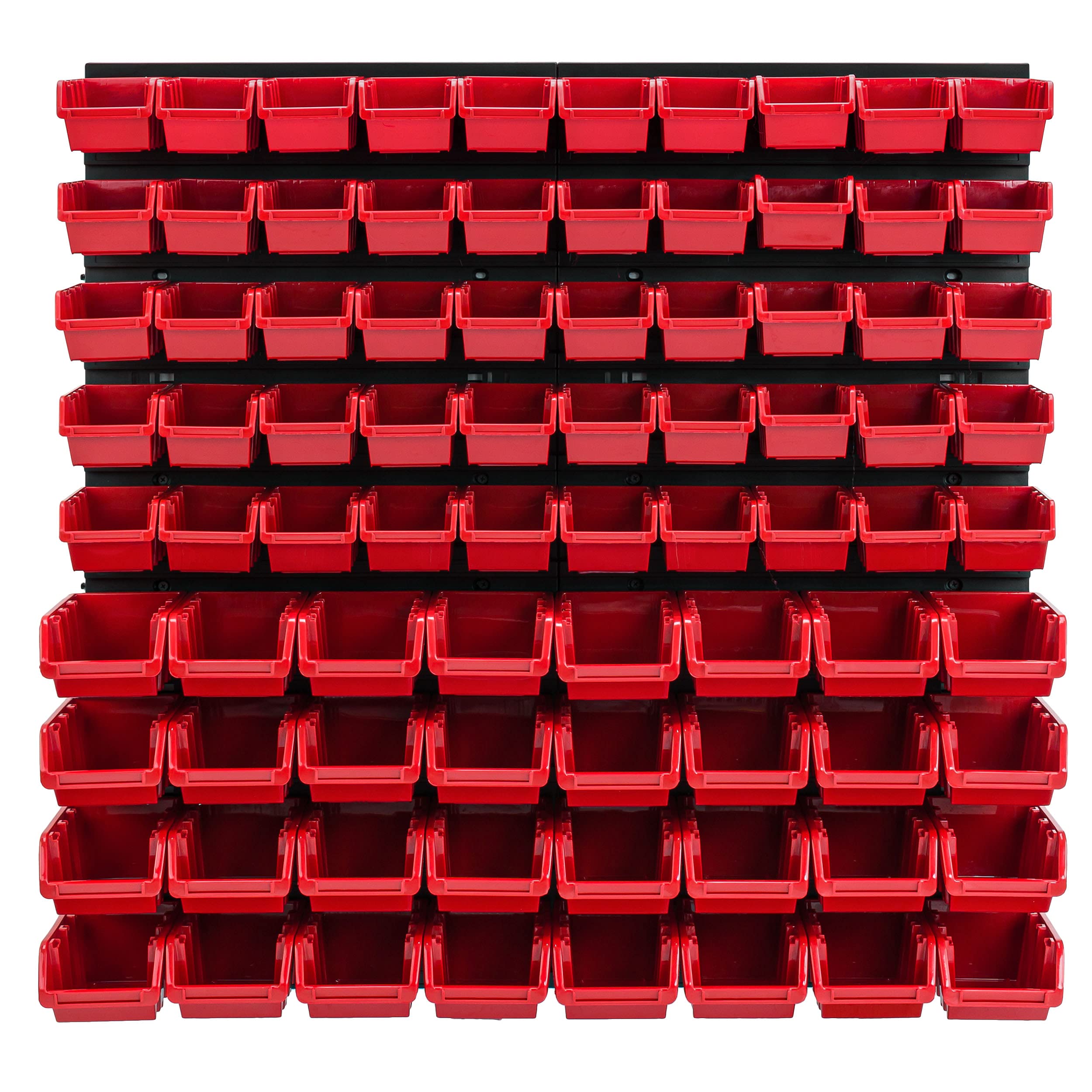botle 82 scatole impilabili da parete per attrezzi, 772 x 780 mm, in plastica, rosso, contenitori impilabili per scaffali da magazzino, scatole impilabili officina, parete officina