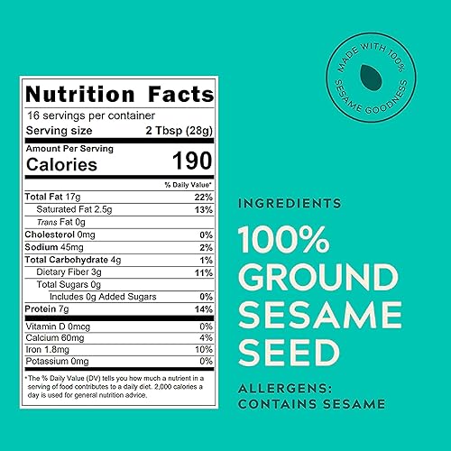 Miniatura 2 de Incredible Tahini Mantequilla de sésamo natural exprimible  Pasta de tahini clásica y a base de plantas para aderezo de ensalada y humus