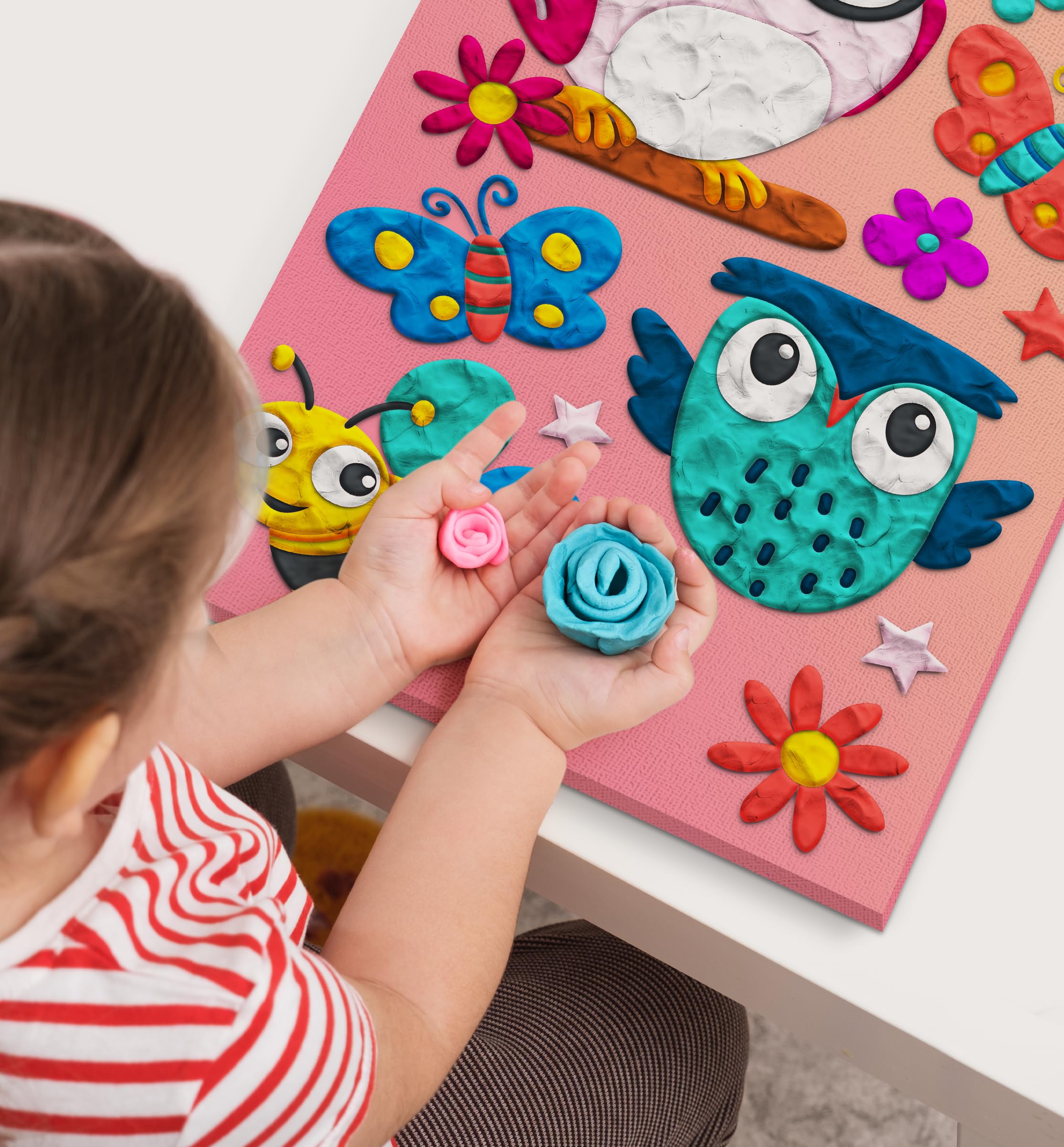 Mess-Free Owl Clay Painting Kit, Air Dry Clay Modelling Kit - Image 4