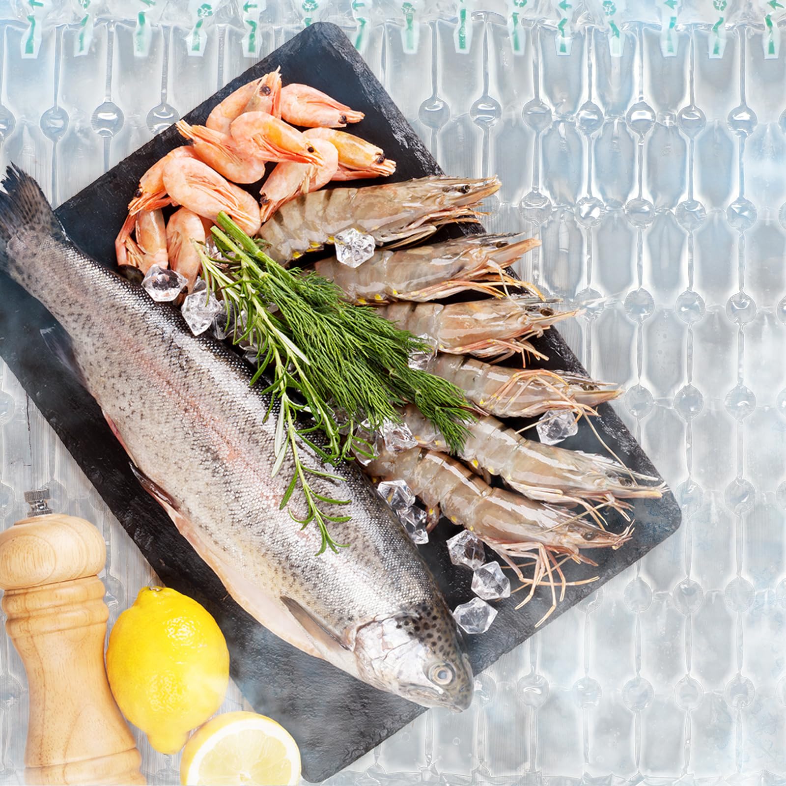 Reallnaive Paquete de 2 láminas de hielo congelables reutilizables para enfriadores, paquetes de hielo flexibles para bandejas de alimentos, tablas de queso, carnes delicatessen, platos de verduras