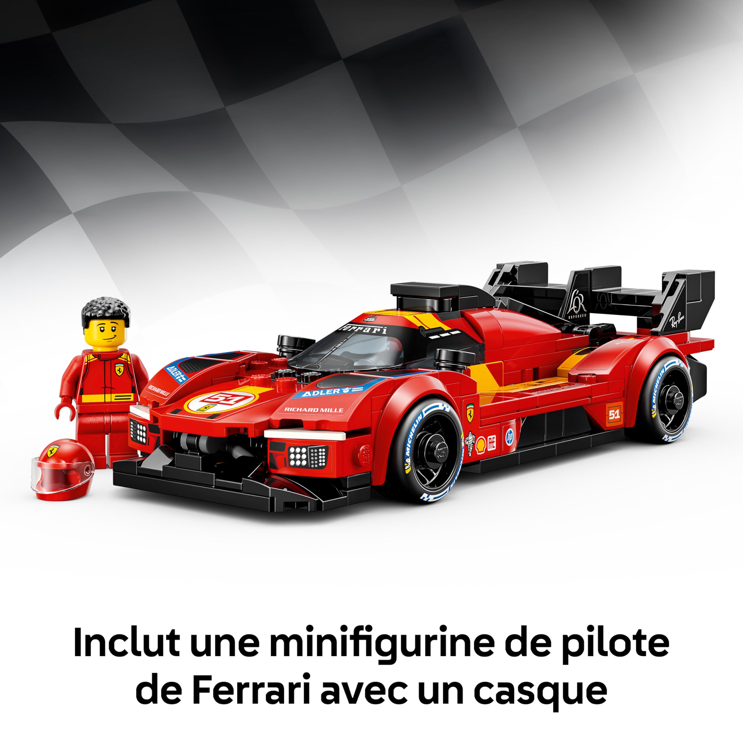 LEGO Speed Champions Ferrari 499P - Jouet Voiture de Course - Maquette STEM avec Minifigurine Collector de Pilote - Cadeau sur Le Thème du Sport Automobile pour Garçon dès 9 Ans ou Fan 77261