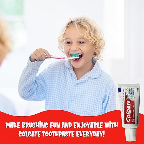Miniatura 6 de Colgate Pasta de dientes con flúor de protección contra la caries para niños, paquete de 6, sabor a fruta burbuja, pasta de dientes para niños, para