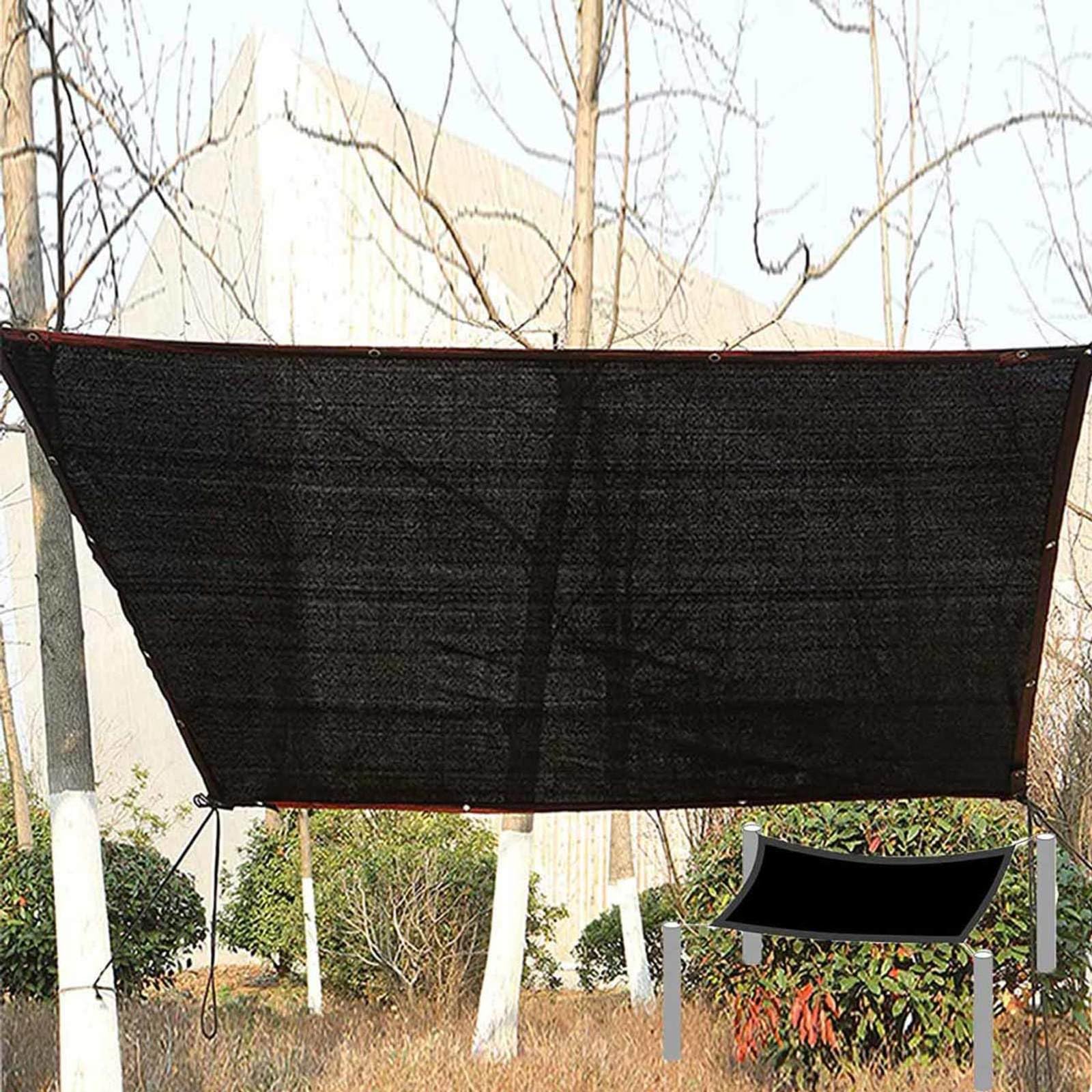 Red e negra de 4 x 8 m para jardín, invernadero, patio y balcón, 90% de protección UV, protección térmica y protección solar para plantas al aire libre