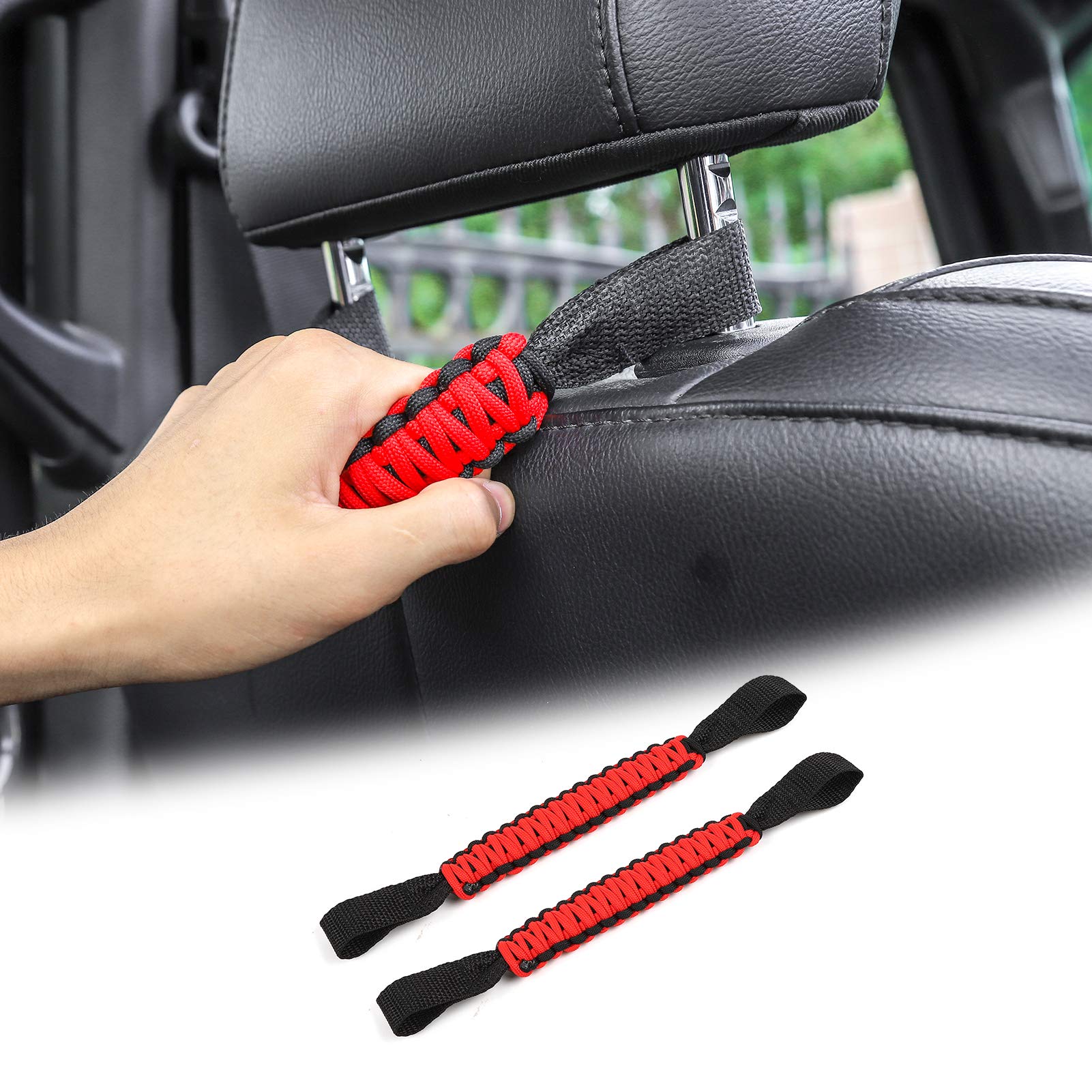 Buy JeCar Headrest Grab Handles Rear Seat Grip Handles Black PVC Car