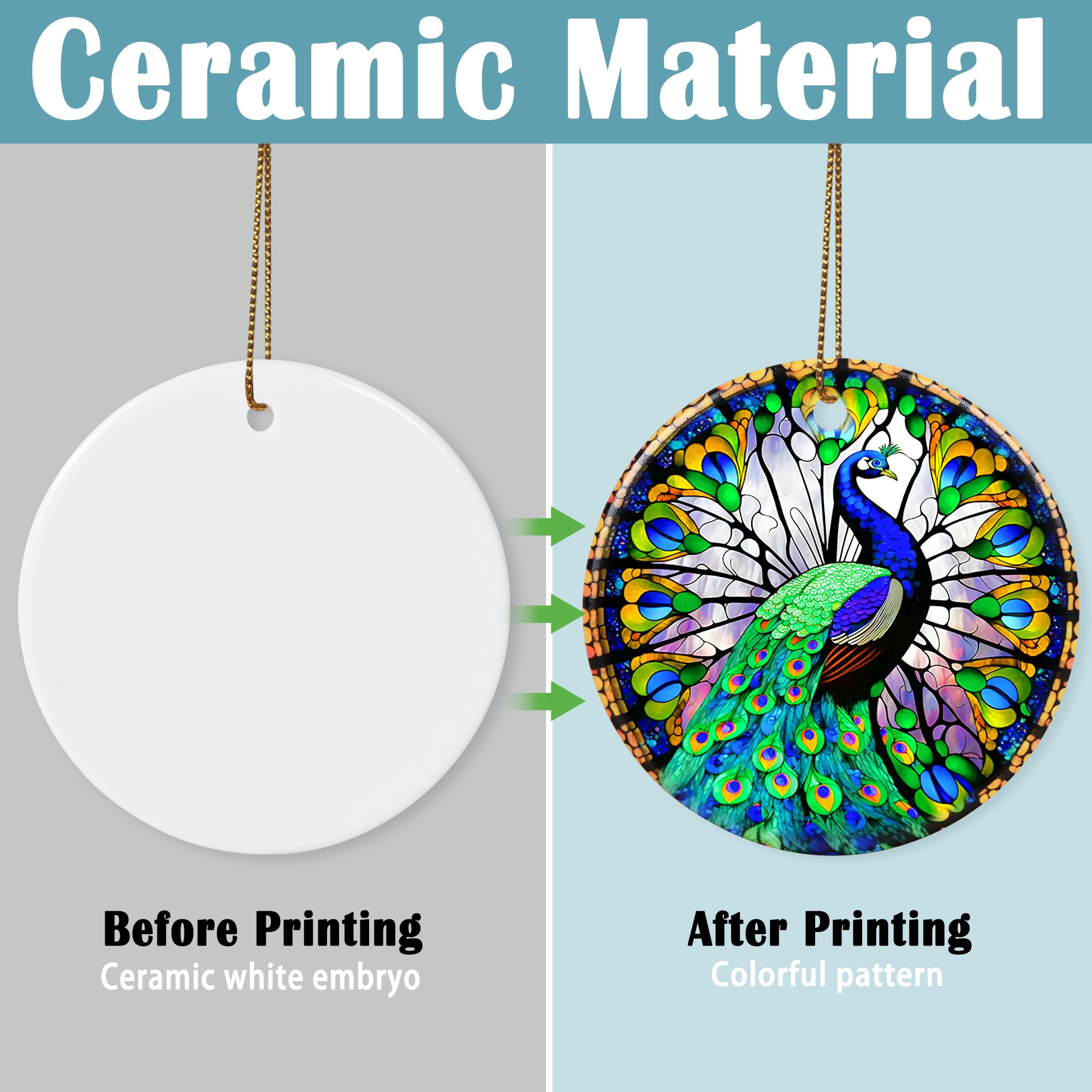 Condition photo showing New/Like New for Touber Peacock Christmas Ornament, Christmas Ornaments for Tree, Christmas Tree Decor, Holiday Ornament