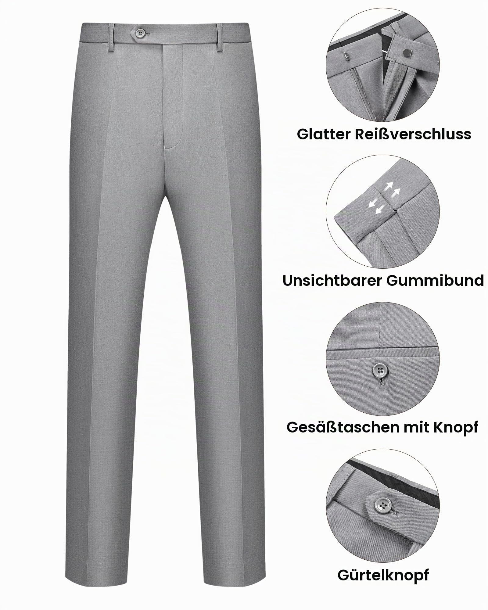 Anzug Herren Slim Fit 2 teilig Business Anzüge Herrenanzug Sakko Hose | Pflegeleichter knitterarmer Herrenanzug für Business, Büro, Vorstellungsgespräch, Hochzeit, Feiern und formelle Anlässe