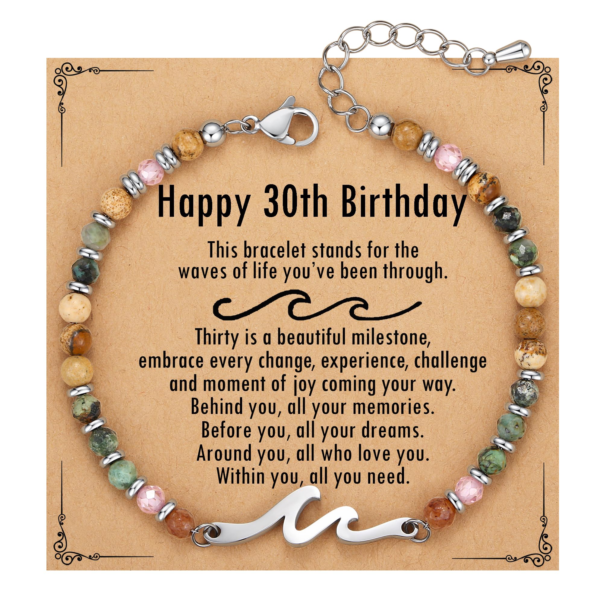 TONY &amp; SANDY Friend Gifts for Women, Unique Birthday Gifts for Women, Sister Gift from Sister, Wave Bracelet, Christmas Stocking Stuffers for Woman Female, Bestie Friendship Bracelets