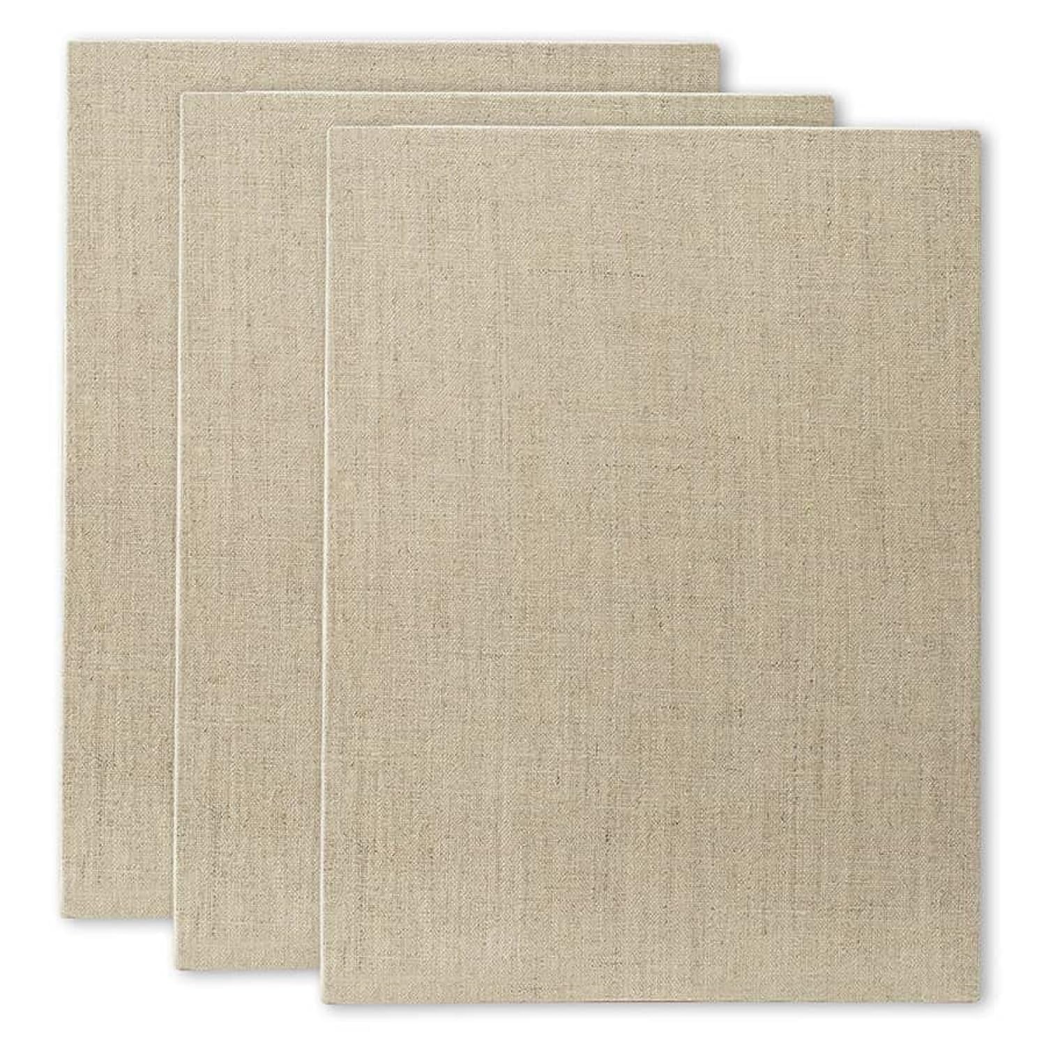 Senso Clear Primed Linen Panels - 9x12-3 Pack of Panels for Painting Oils, Acrylics, Pastels and More