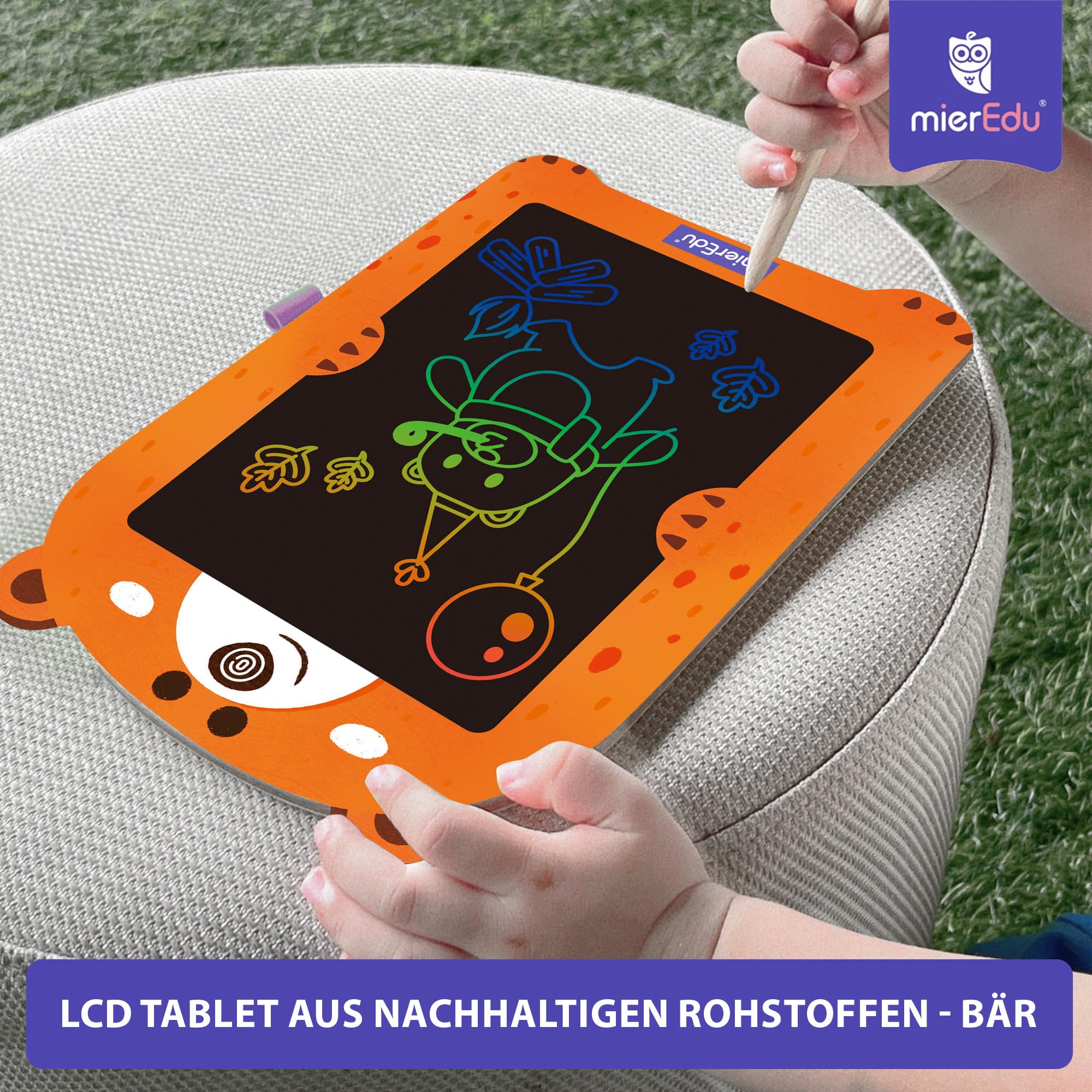 mierEdu LCD Writing Board Children's Bear 8.5 Inch, Magic Painting Board with Pen, Magic Board for Girls & Boys - Image 2