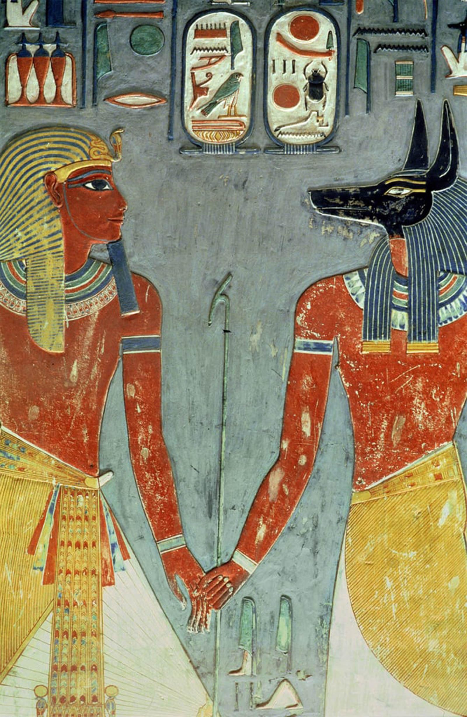ARTXLXXBN Famous Painting Canvas Artwork Graffiti Print Horemheb and Anubis by Famous Artist Portrait Canvas Image for Home Decor 60x90cm