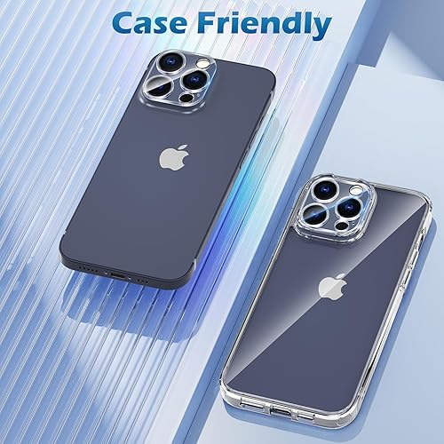 Miniatura 6 de imluckies Paquete de 3 protectores de lente de cámara para iPhone 15 ProiPhone 15 Pro Max, vidrio templado, dureza 9H, antiarañazos y transparente
