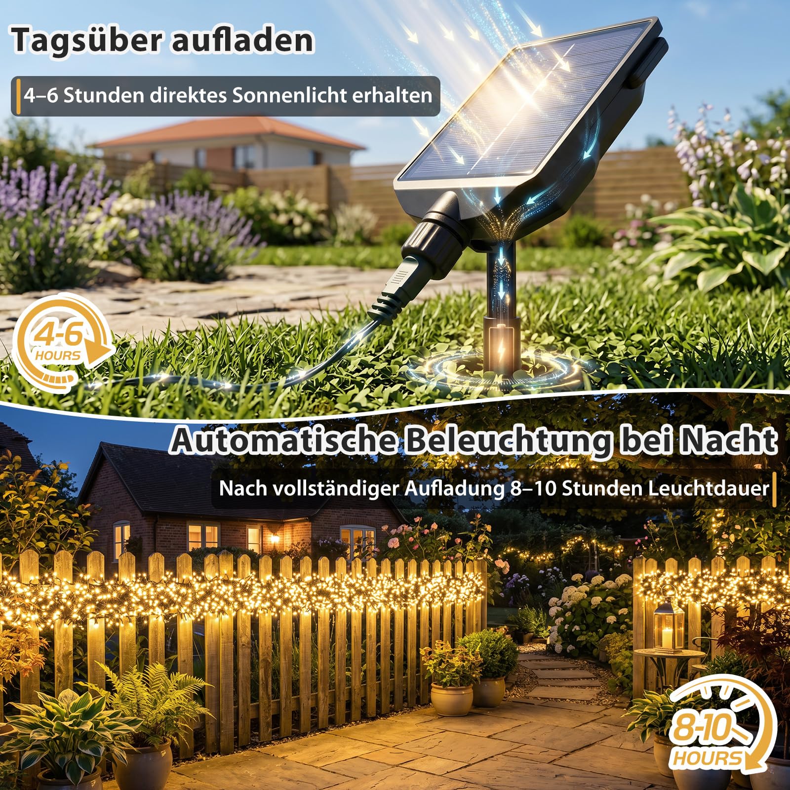 SALCAR Cadena de luces solares de 19 m, 800 LED, para exteriores (cable de alimentación de 16 + 3 m) con mando a distancia, 13 modos, resistente a la intemperie, para exteriores, decoración interior