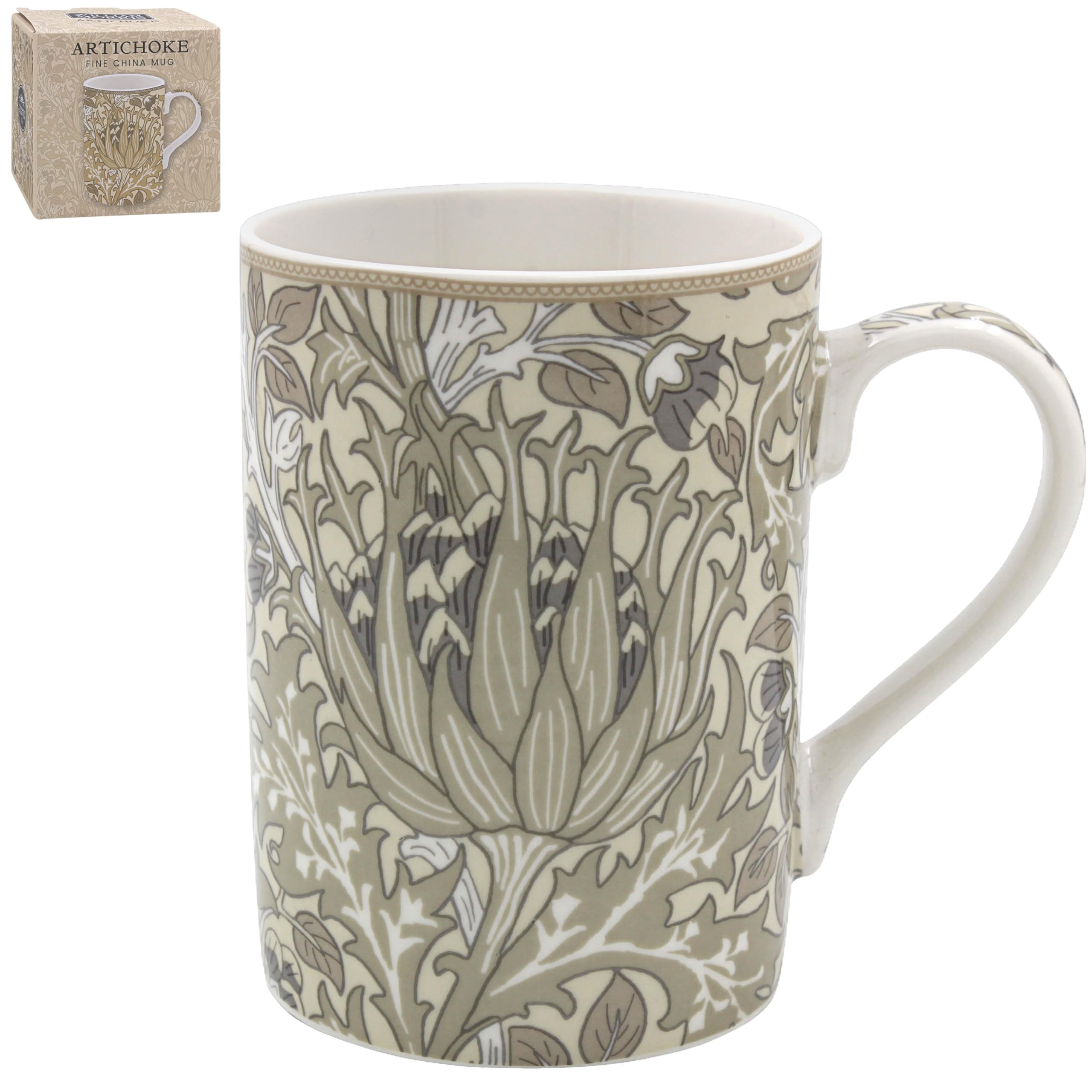 The Leonardo Collection Women's Artichoke 1 William Morris Artichoke Mug For Hot & Cold Drinks | Durable Coffee Cups For Home & Office | Comfortable & Easy-To-Hold Coffee Mugs For Beverages & Daily Use