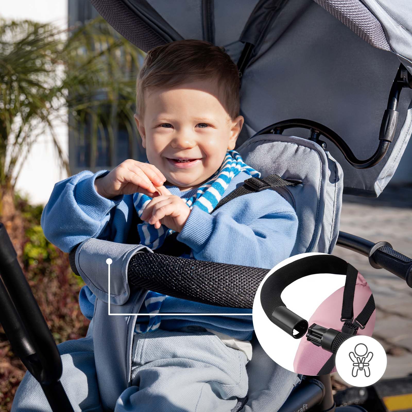 Kinderkraft FREEWAY 2, Triciclo Evolutivo per Bambini, Seduta Girevole a 360°, Pedali Liberi, Cintura a 3 Punti, Freno Centrale, 9 Mesi-5 Anni, Rosa