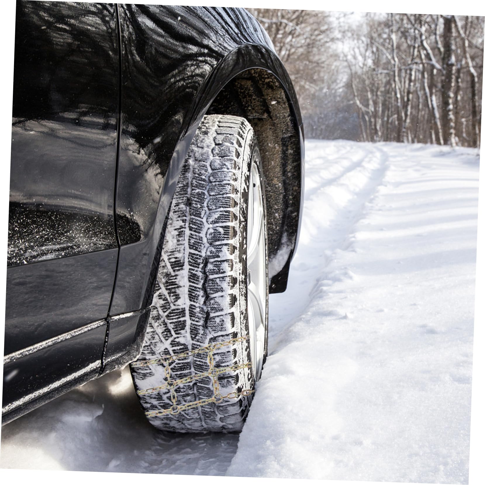 ABOOFAN 1Pc Snow Skid Chain for Cars Suvs Durable Tire Chains with Balance Design Enhanced Traction for Winter Driving Snow Ice Mud