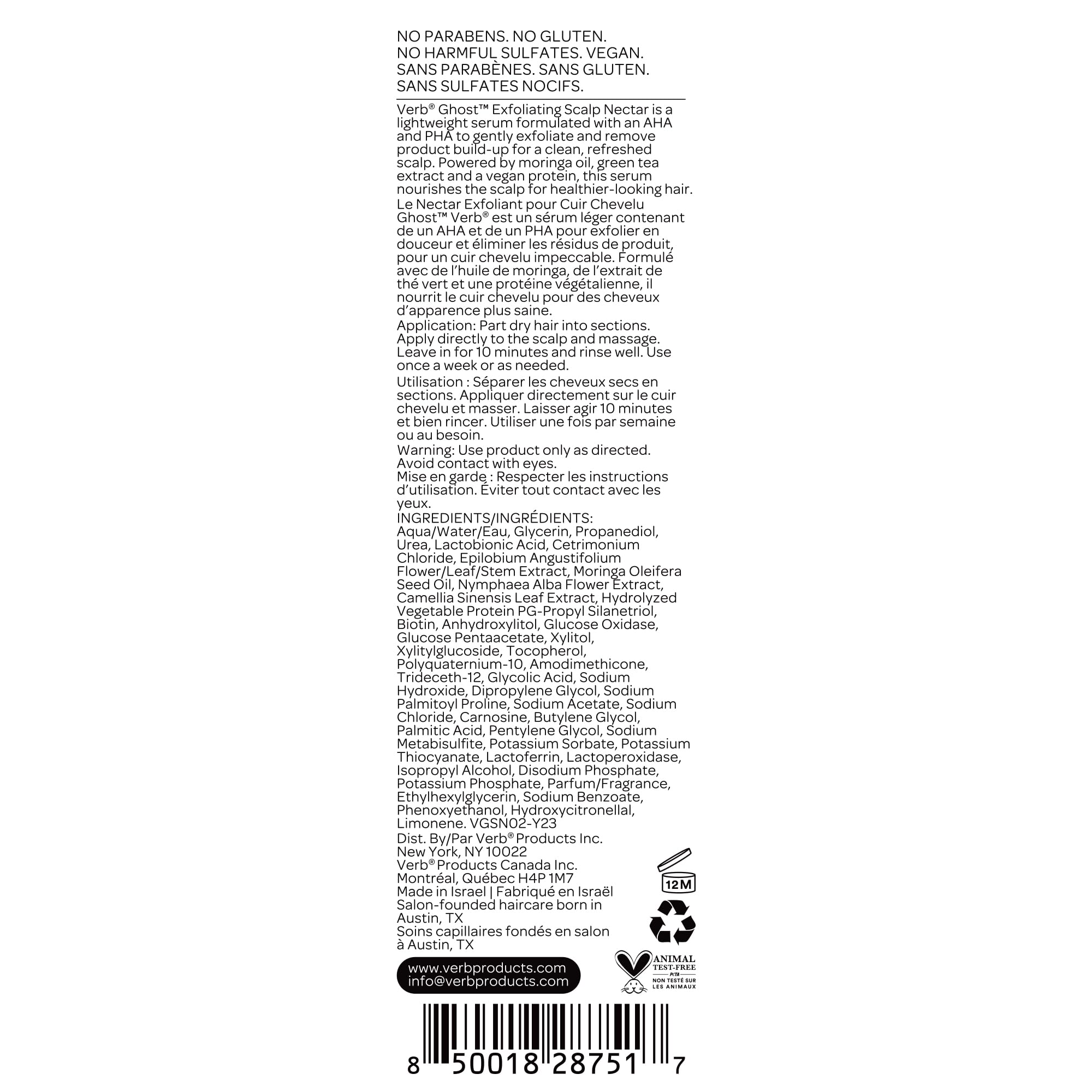 VERB Ghost Exfoliating Scalp Nectar, 2 fl oz - Lightweight Serum - Removes Product Buildup - Vegan, No Parabens or Harmful Sulfates