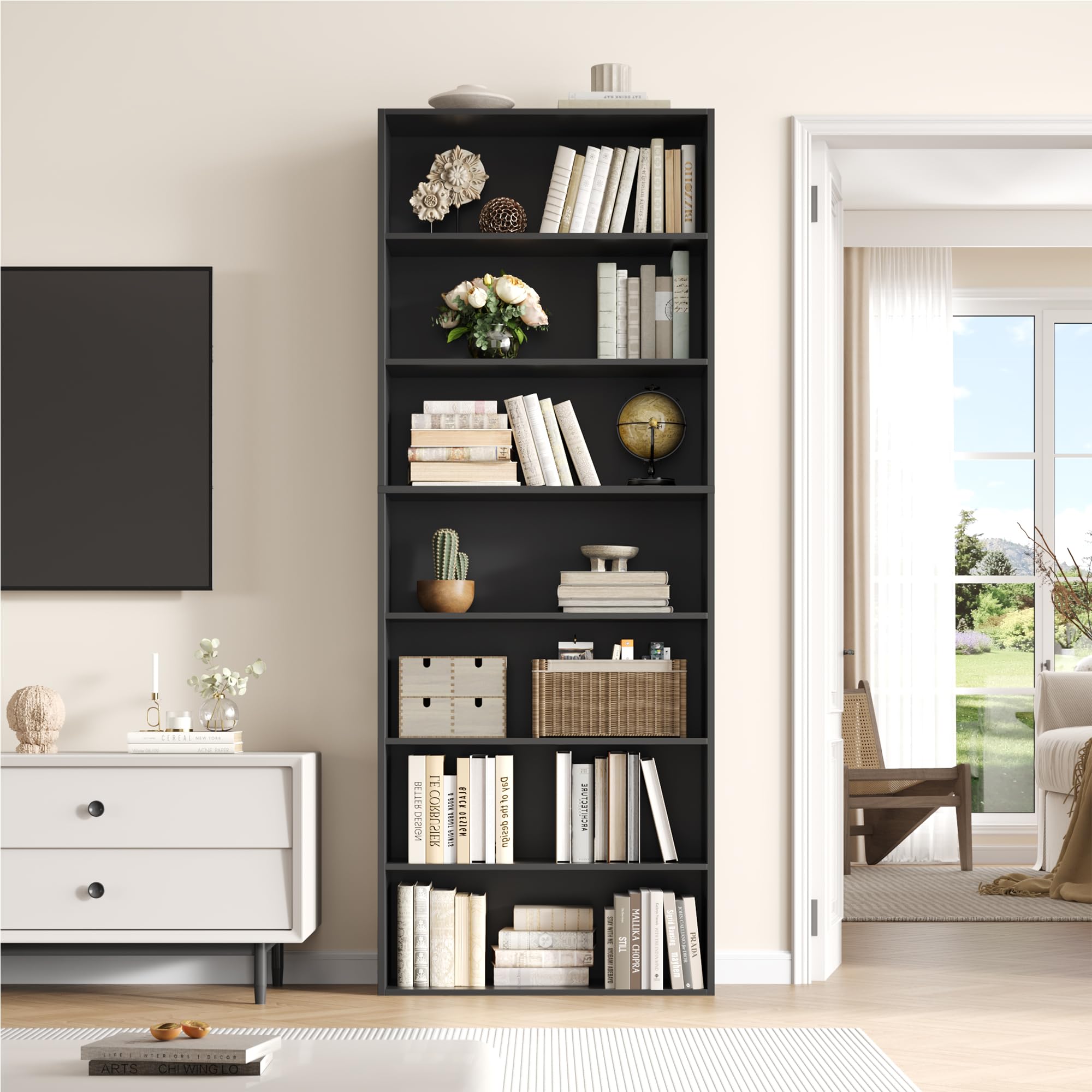 Boekenkast Met 4 Niveaus, Opbergrek, Doe-het-zelf Staand Rek Van Hout Met Stabiel X Metalen Frame Industriele Stijl Voor Keuken Woonkamer Kantoor Balkon Zwart