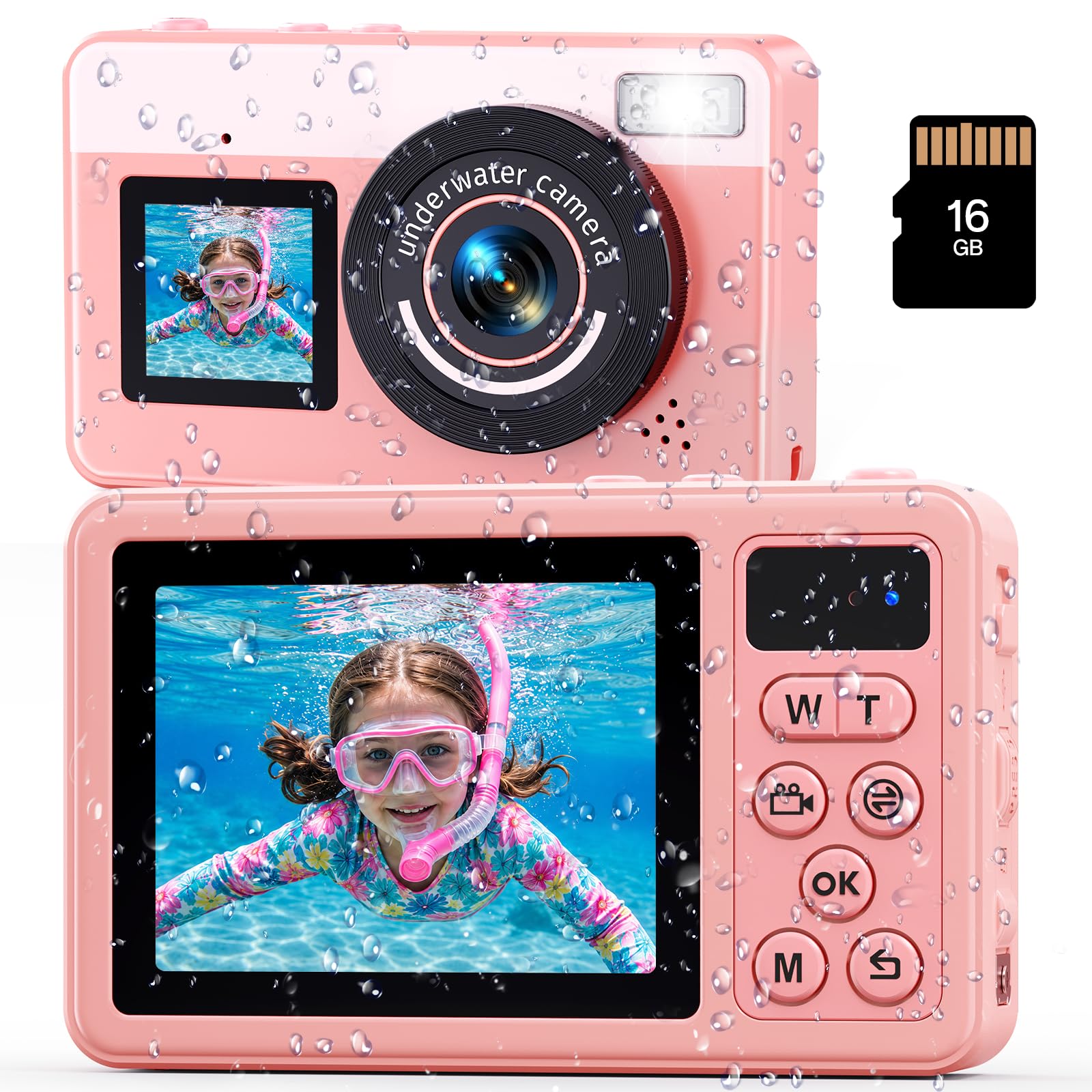 View 1 of 10FT Underwater Camera 4K 48MP Waterproof Digital Camera for Teens