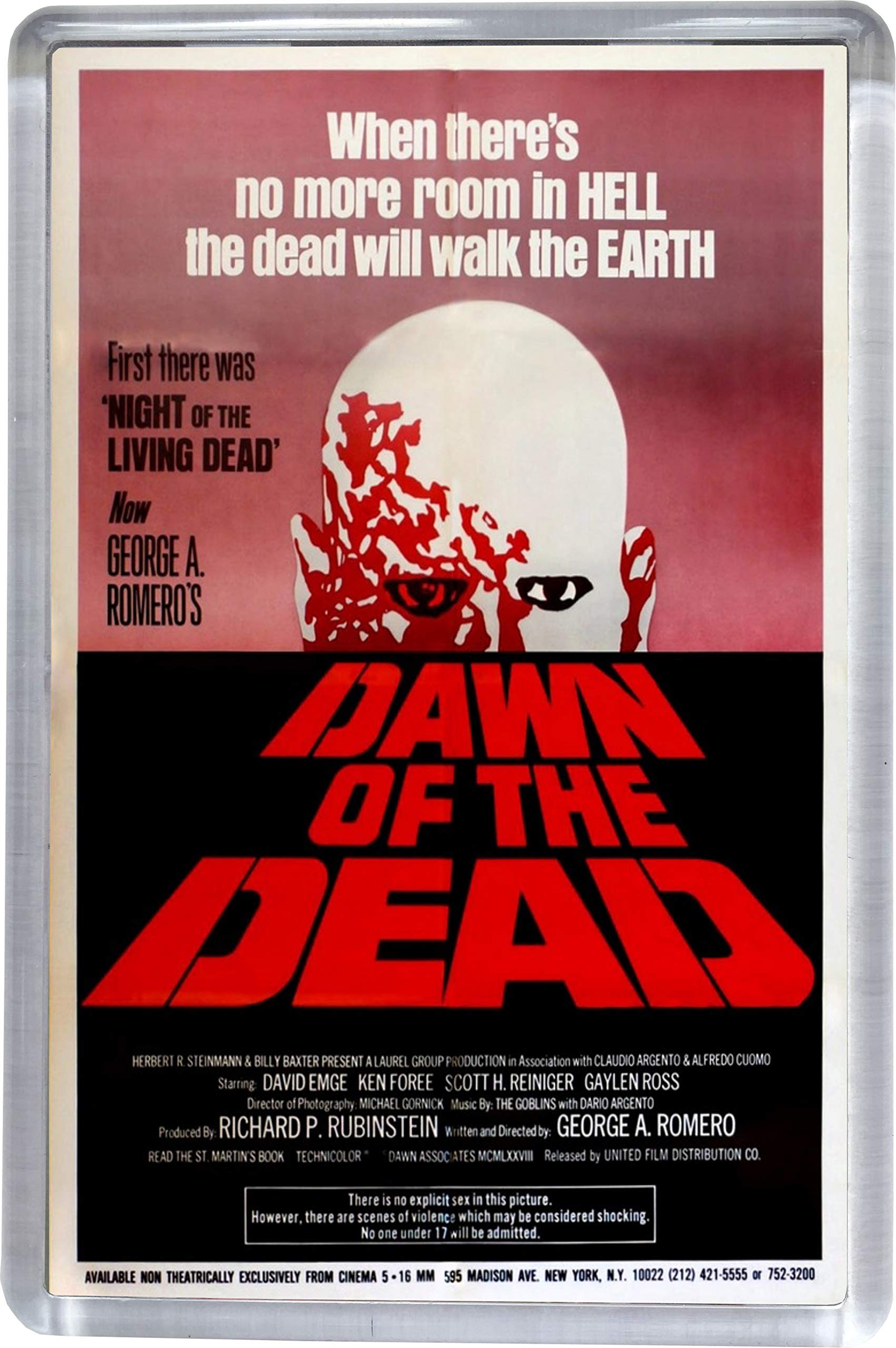 Super Universe Multicolor George Romero Dawn Of The Dead Movie Poster Fridge Magnet 5 X 7.5 Cm