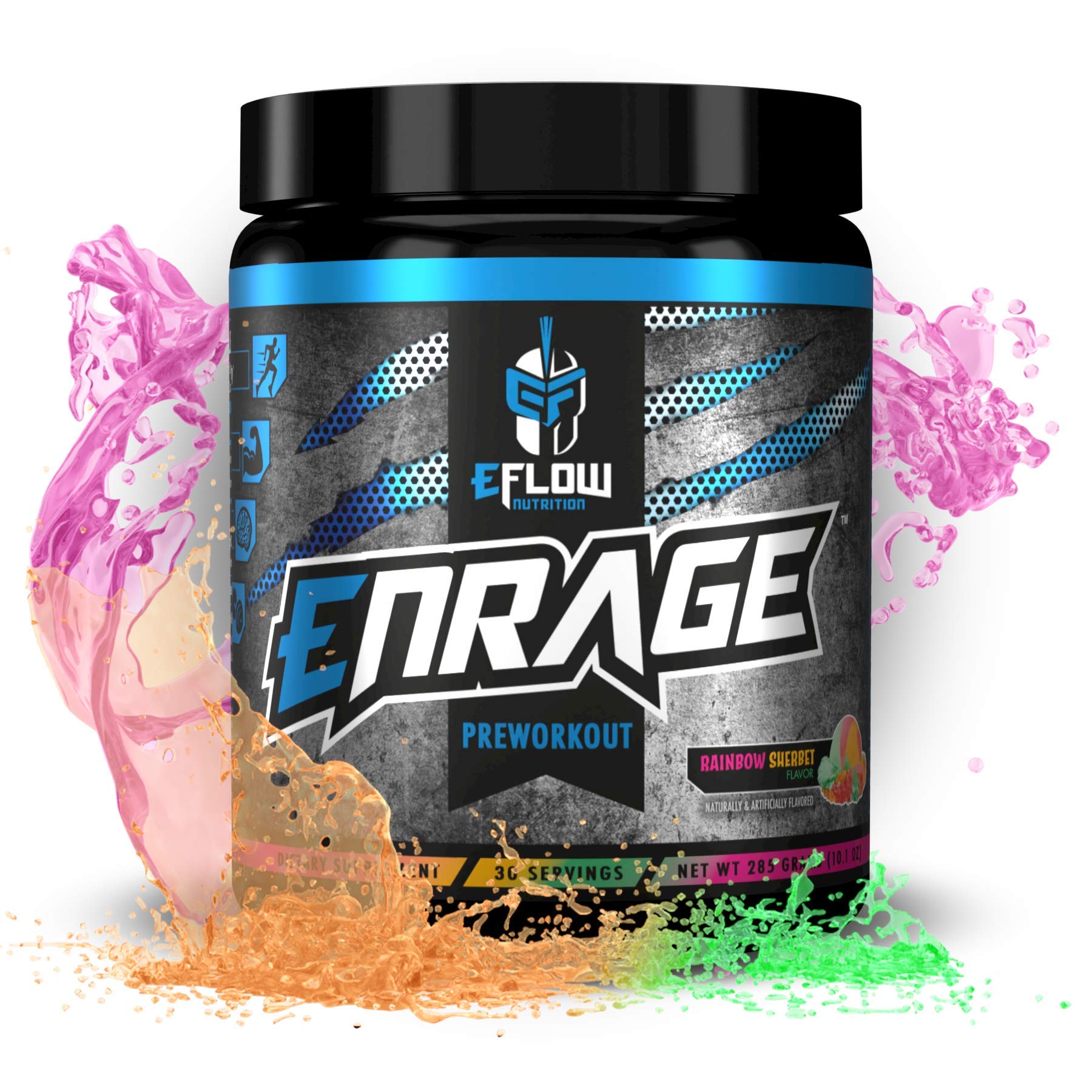 eFlow Nutrition ENRAGE Pre Workout Supplement with Creatine, Beta Alanine, Citrulline, Agmatine - Pr