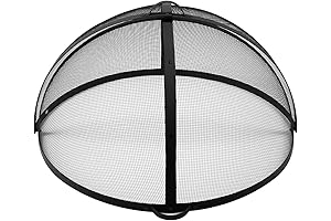 Outdoor Fire Pit Circular Spark Screen Cover Accessory: 36 Inch Heavy-Duty Fire...