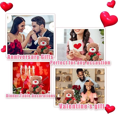 Miniatura 7 de IKASA Juguete de peluche con diseño de perro de borde con corazón para el día de San Valentín lindo peluche suave de 118 pulgadas con lazo pequeño y
