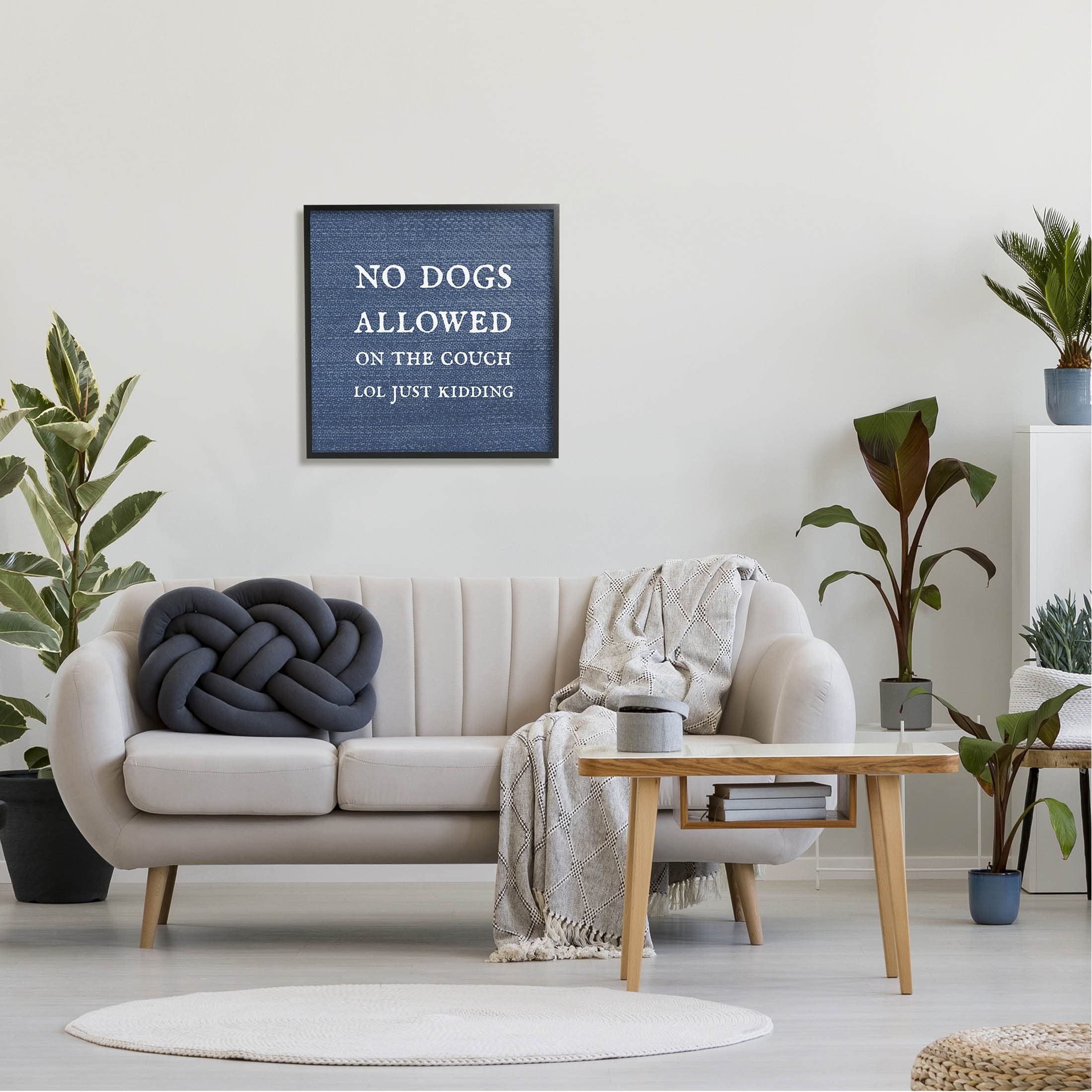 Stupell Industries No Dogs Allowed Just Kidding Funny Pet Giclee Framed Wall Art, Design by Daphne Polselli