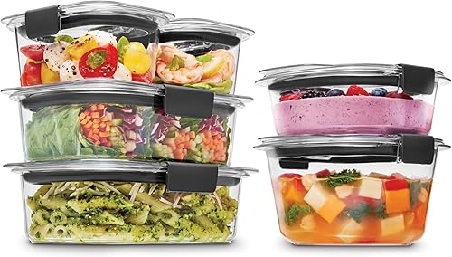 Miniatura 8 de Rubbermaid Brilliance - Recipientes de almacenamiento de alimentos sin BPA con tapas, herméticos transparentes juego de 2 (taza de 9,6), ideales