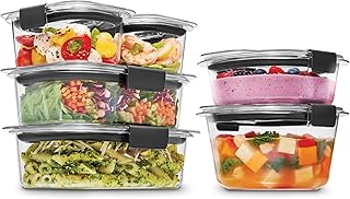 Rubbermaid Brilliance® Round and Rectangular Leak Proof Food Storage Containers, 12 Piece Set