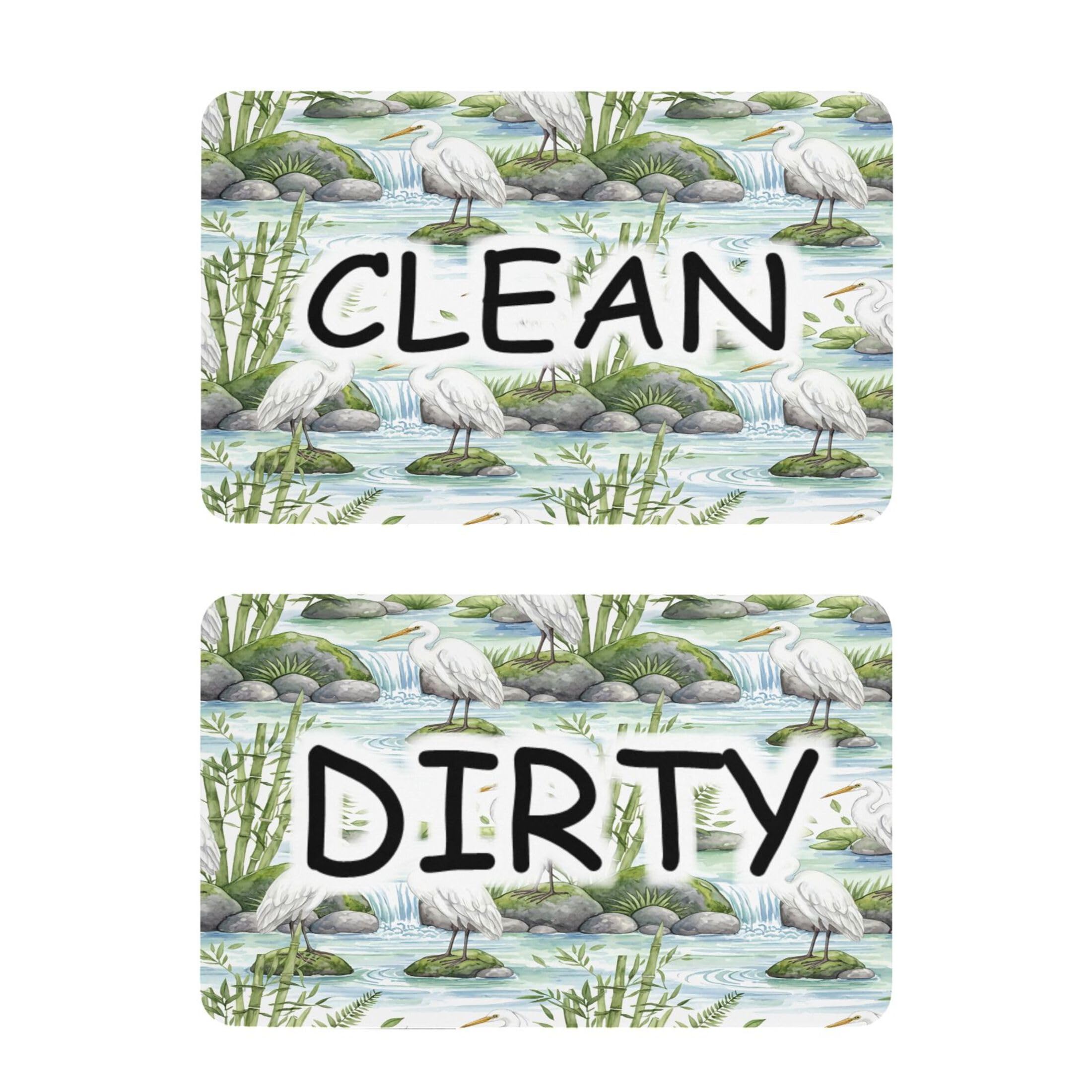 Kutsu Dishwasher Magnet Clean Dirty Sign Indicator, Birds Fridge Magnet, Easy to Read, 2 Pack