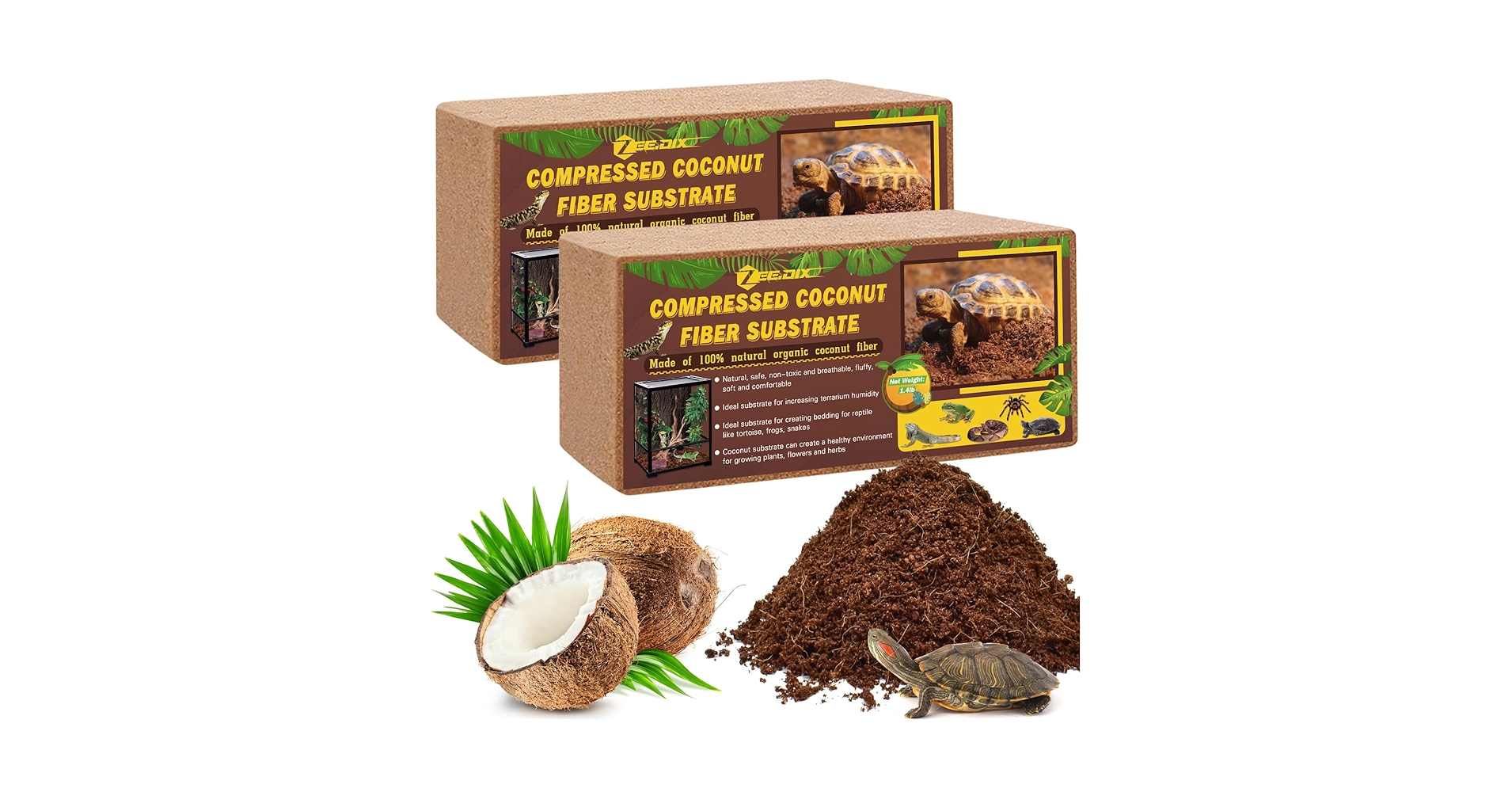 Amazon.com : ZeeDix 2 Pack Coconut Fiber Substrate, 100