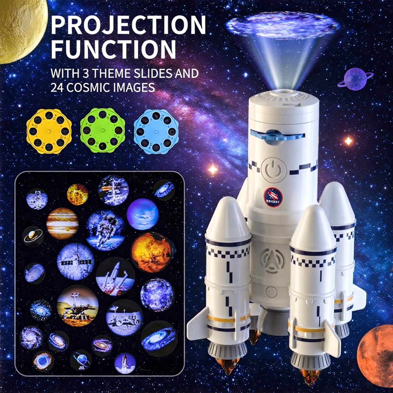 BLmukce Space Rocket Toys, STEM Launch Set including Light/Sound/Smoke - Image 2