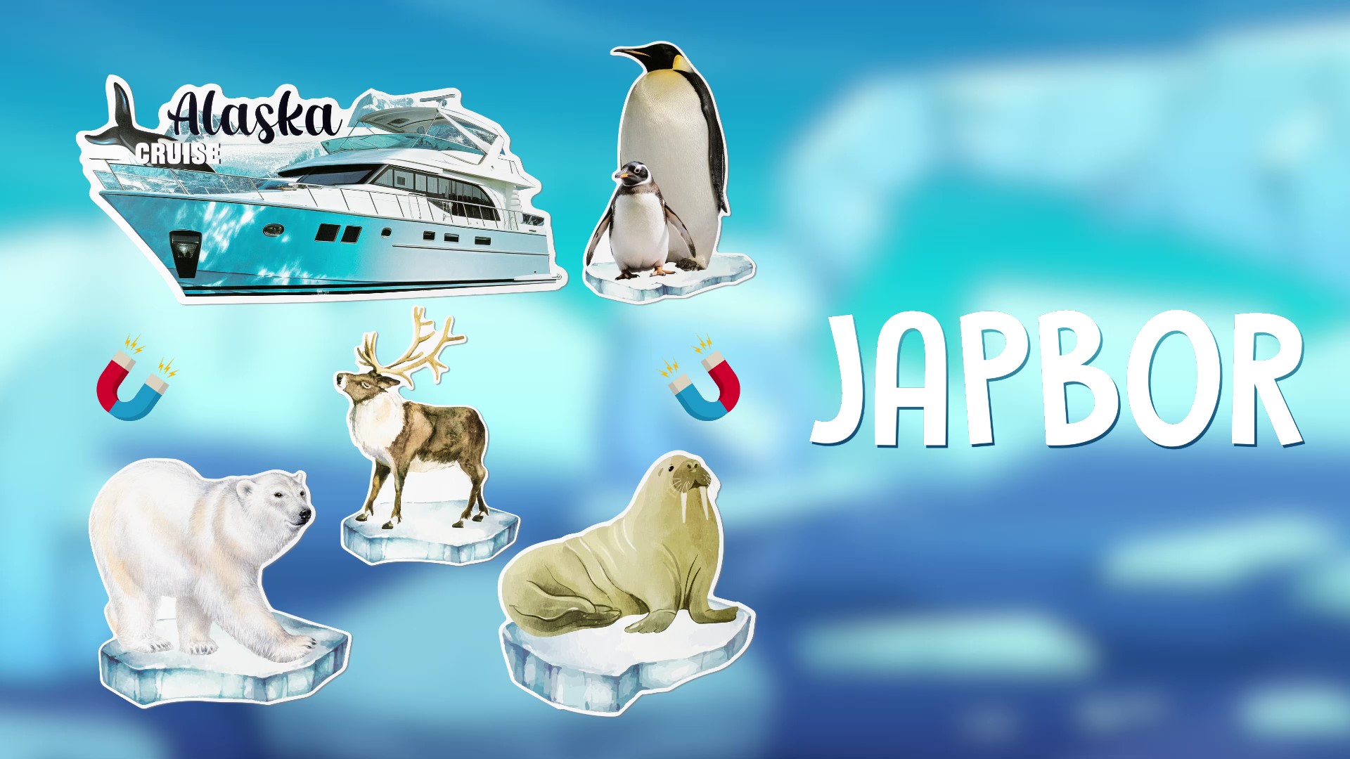 Imanes decorativos de crucero Alaska 5 piezas miniatura 7