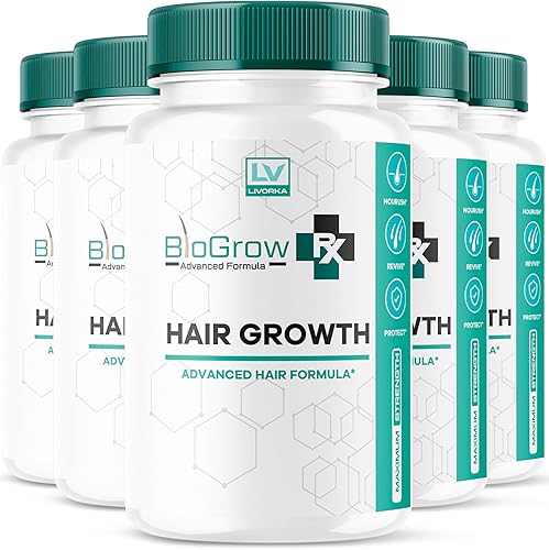 Paquete de 5 cápsulas Bio Grow, Bio Grow Hair, Bio Grow Hair, fórmula avanzada Bio Grow, Bio Grow Crecimiento del cabello, Gomitas de crecimiento