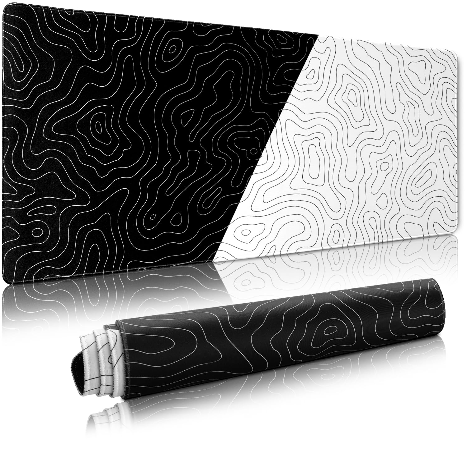 Amazon.com: XVX Black and White Topographic Mousepad, XXLarge