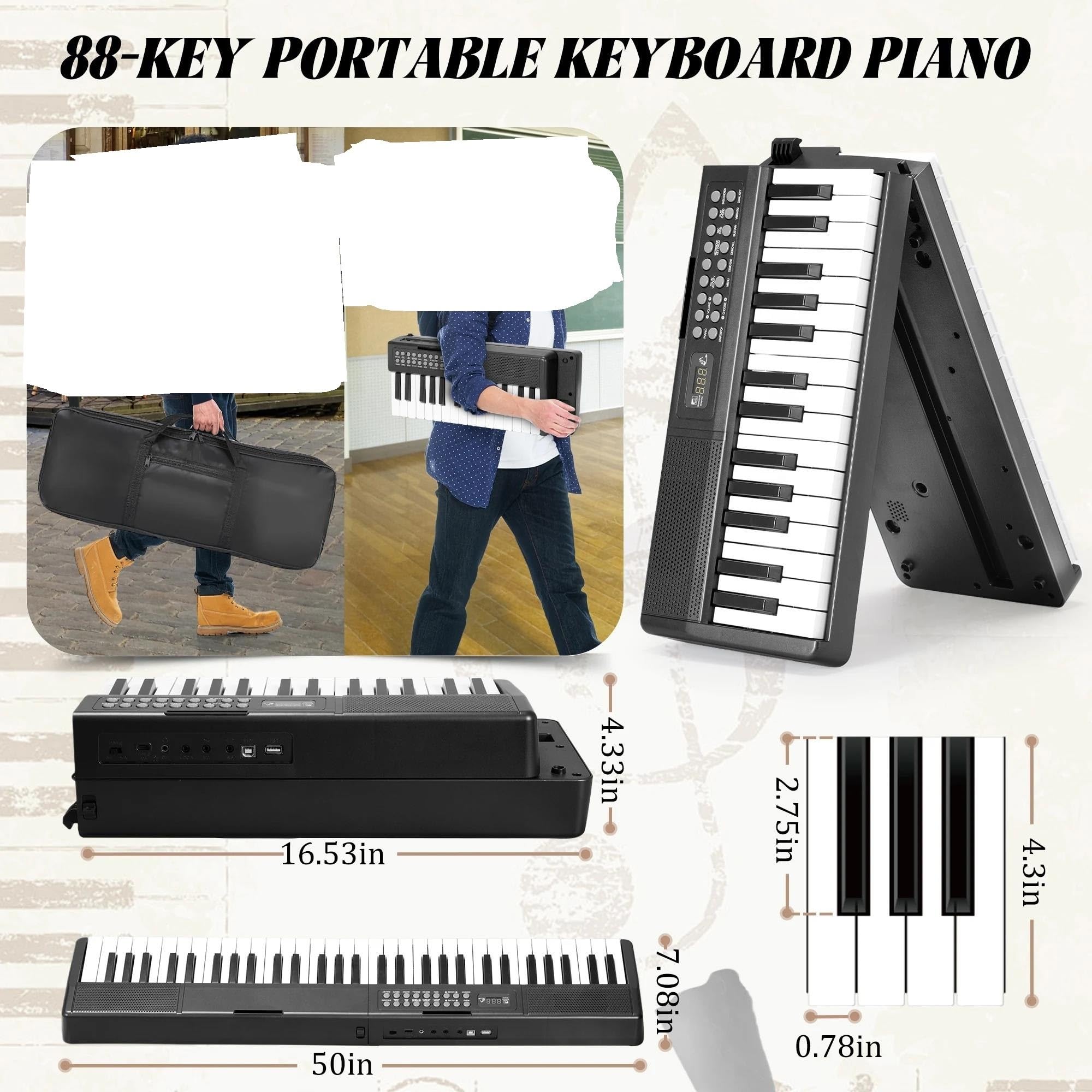 Pianino Elektroniczne 61 Klawiszowa Klawiatura Przenośna Pianino Elektroniczne 1000 Tonów 150 Utworów Demonstracyjnych