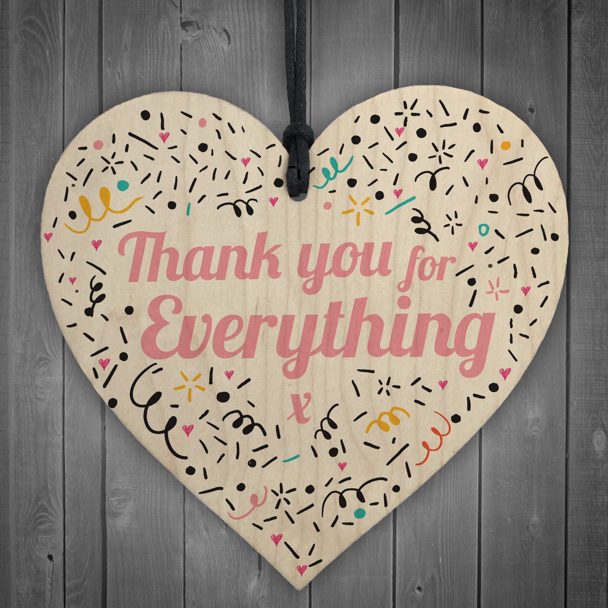Red Ocean Teacher Midwife Thank You For Everything Wooden Heart Gift Friend Family Plaque Nurse Present