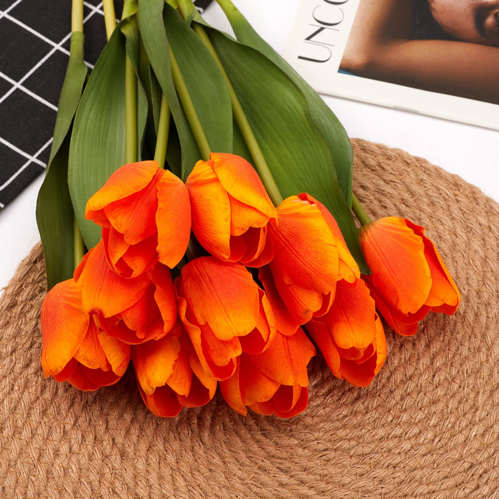 Künstliche Tulpen, feuchtigkeitsspendende Tulpen für Fotografie, Ornamente, Zuhause, Garten, Hochzeit, Party, Dekoration, künstliche Blumen (gemischte Farben), 20 Stück